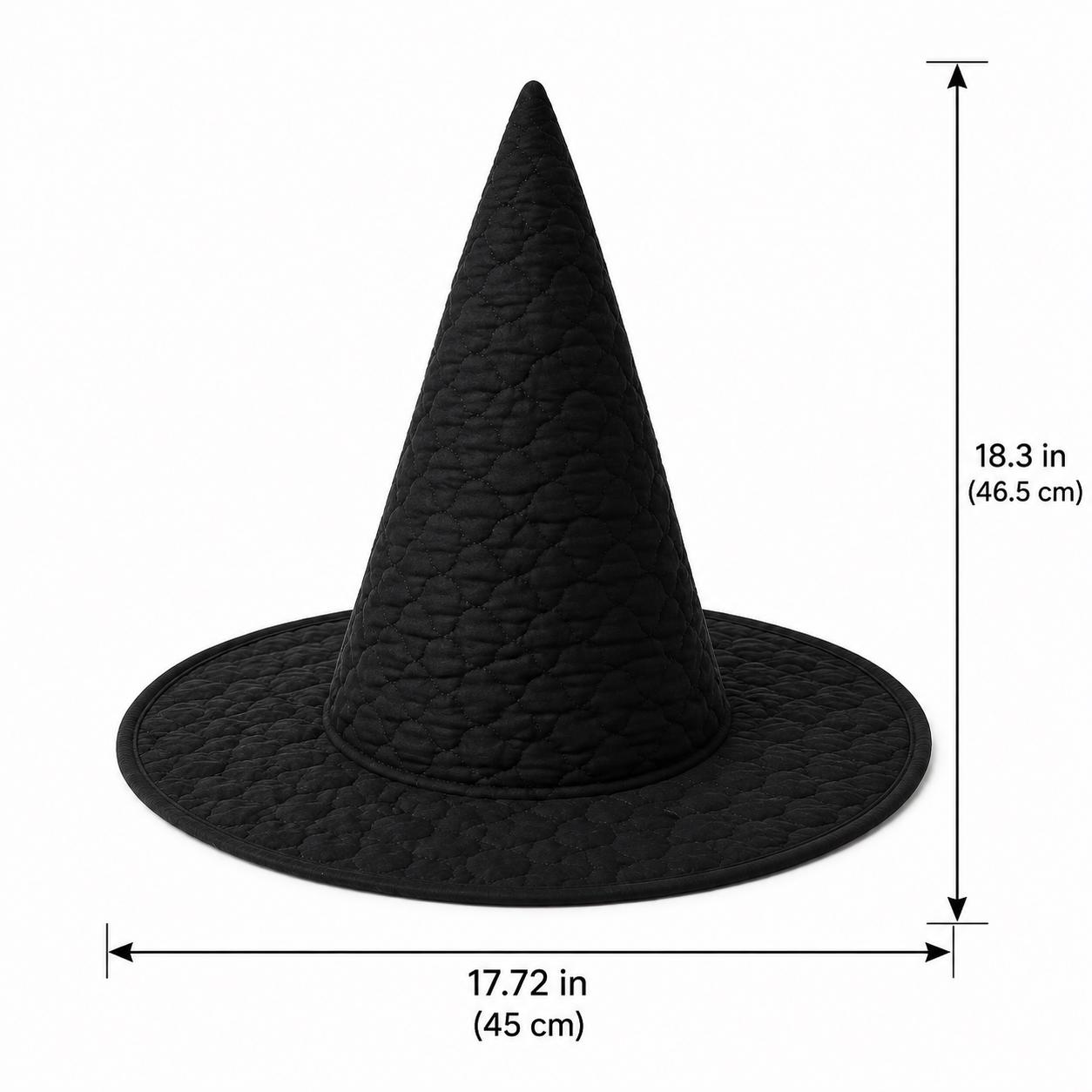 Black Cat Celestial Quilted Witch Hat HG HG , Floral Witchcore Decor, Spooky Halloween Costume - Image 6