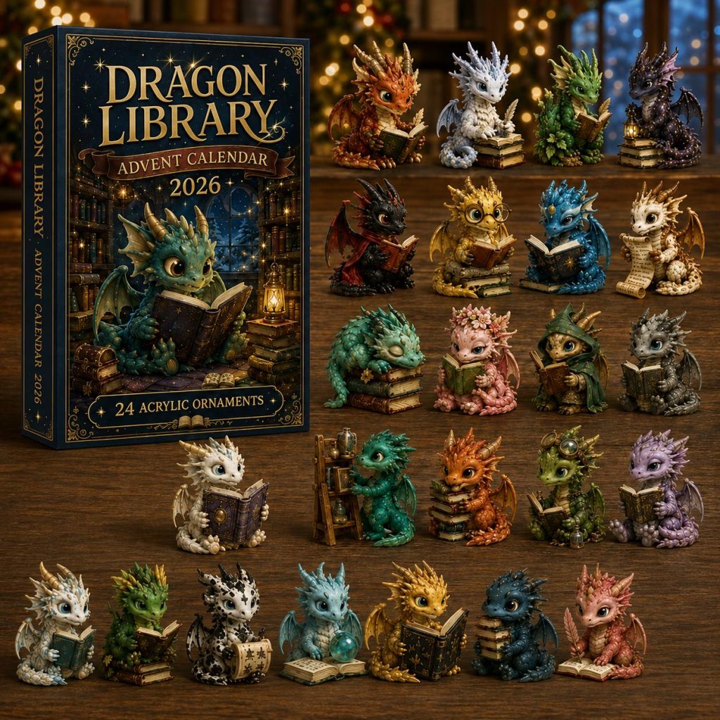 Personalized Dragon Advent Calendar HG 2026, 24 Day Christmas Countdown, 3D Effect Acrylic Ornaments, Dragon Lover Gift
