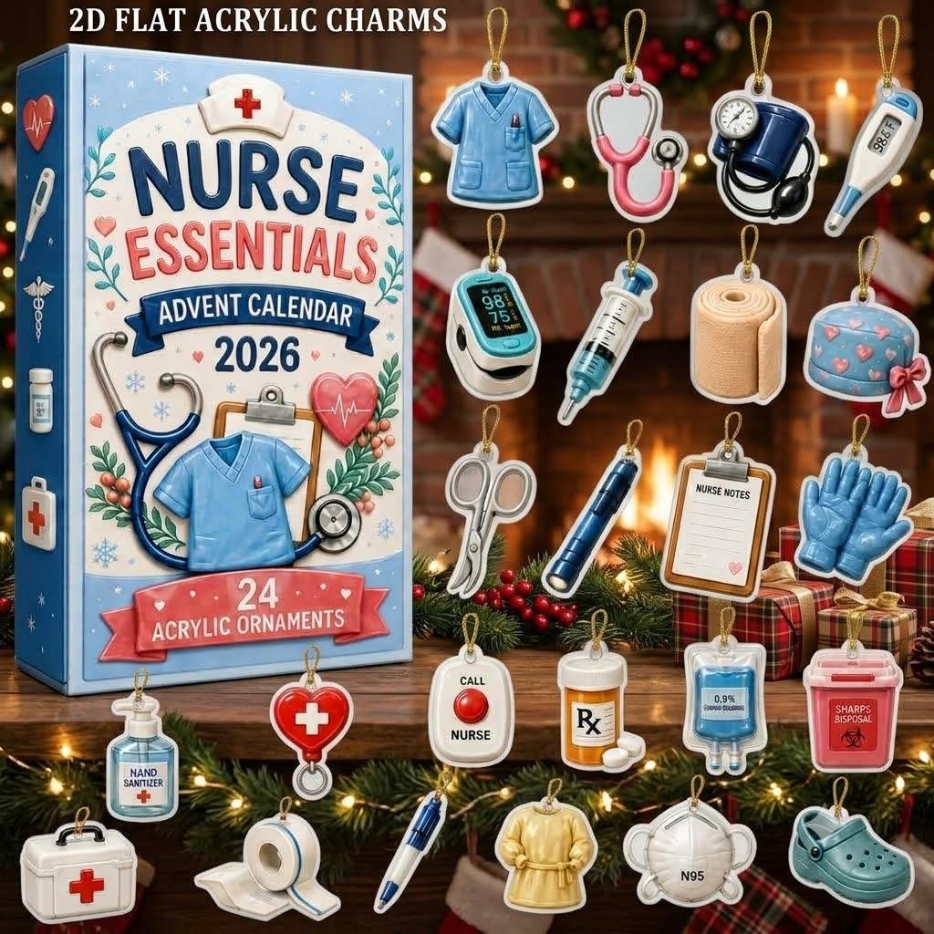 Nurse Essentials Advent Calendar HG 2026, 24 Day Medical Acrylic Charms Blind Box, Christmas Countdown Gift for Nurses, Nursing Student Gift