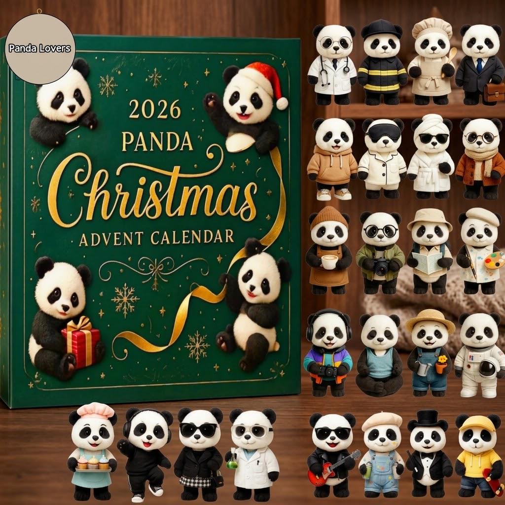 Panda Advent Calendar HG 2026, 24 Pcs Cute Panda Acrylic Ornaments, Christmas Countdown Gift Box, Xmas Tree Hanging Decor For Kids