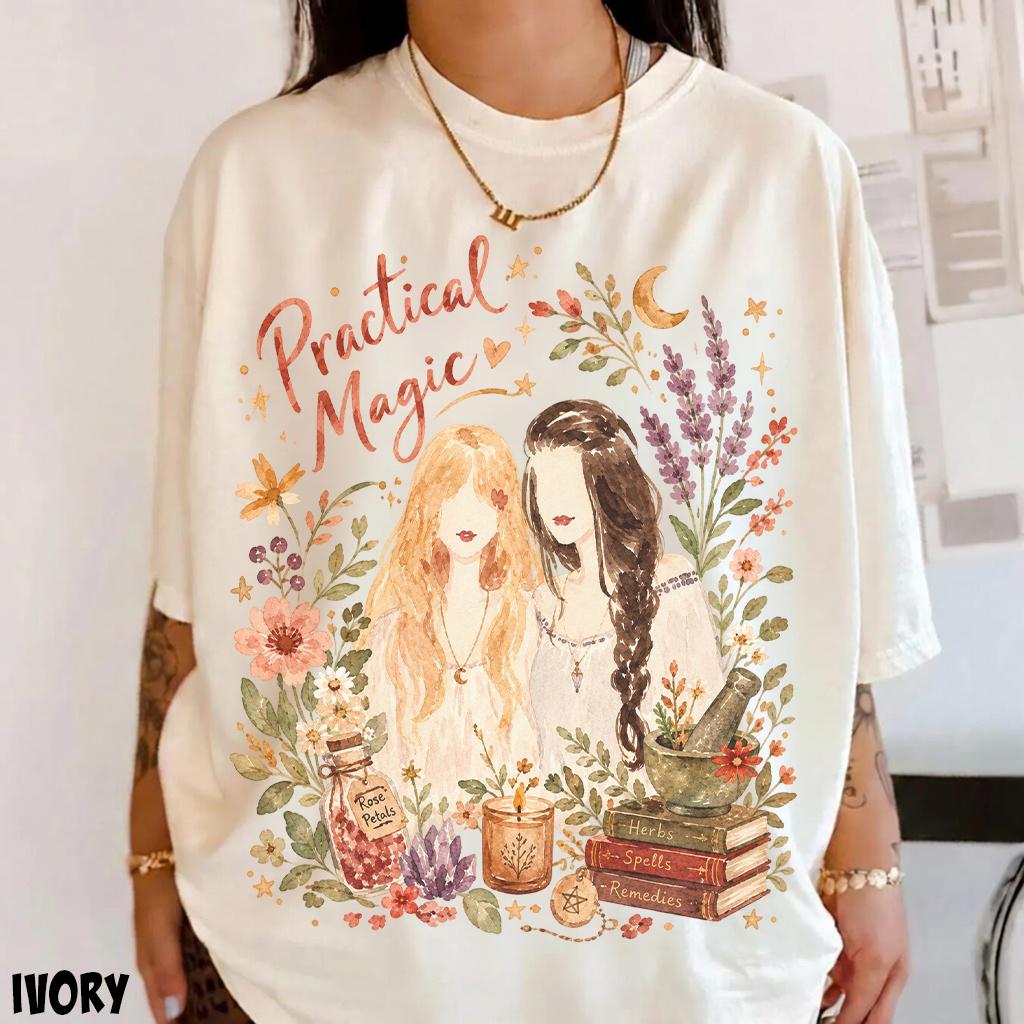 Practical Magic Watercolor Shirt, Owens Sisters Tee, Sally Gillian Tshirt, Halloween Top HFN Shirt - Image 2