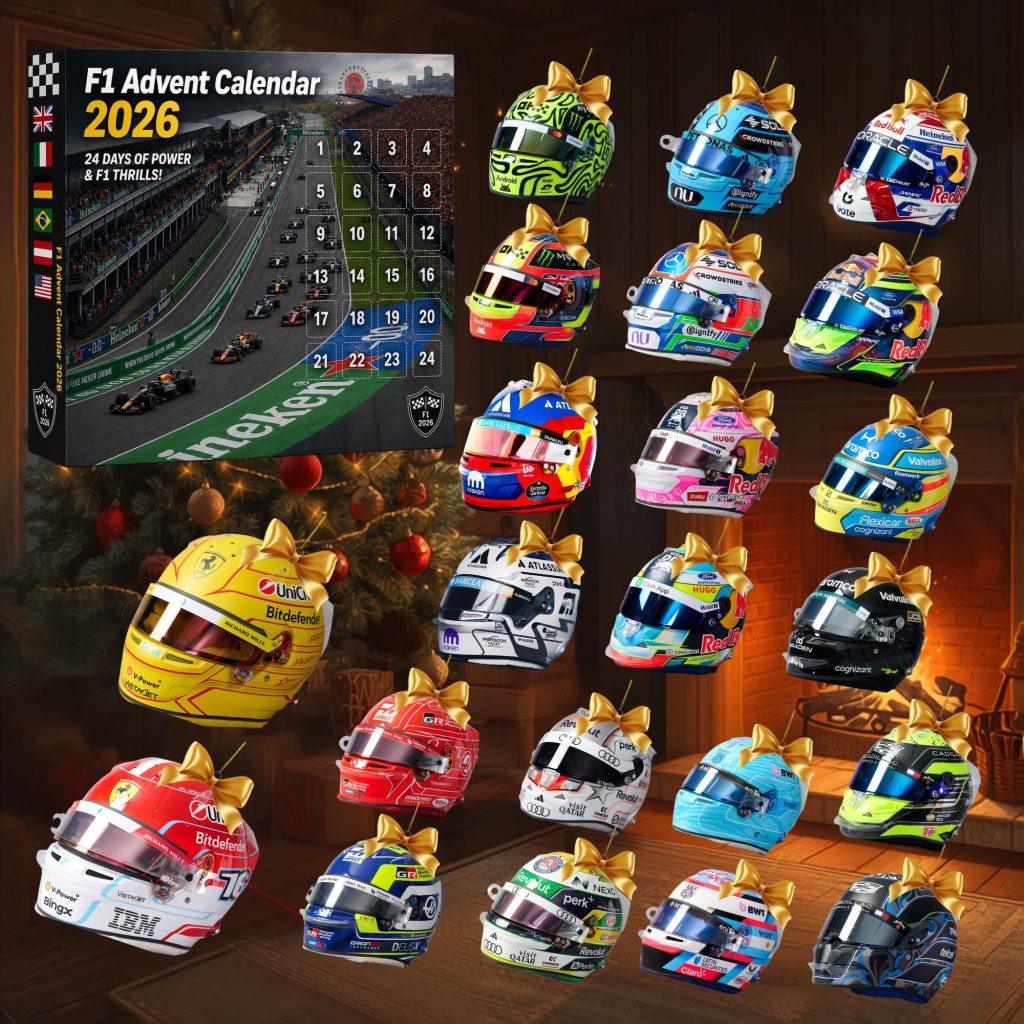 2026 Racing Helmet Advent Calendar HG, 24 Day Motorsport Christmas Countdown, Race Car Fan Ornament Gift