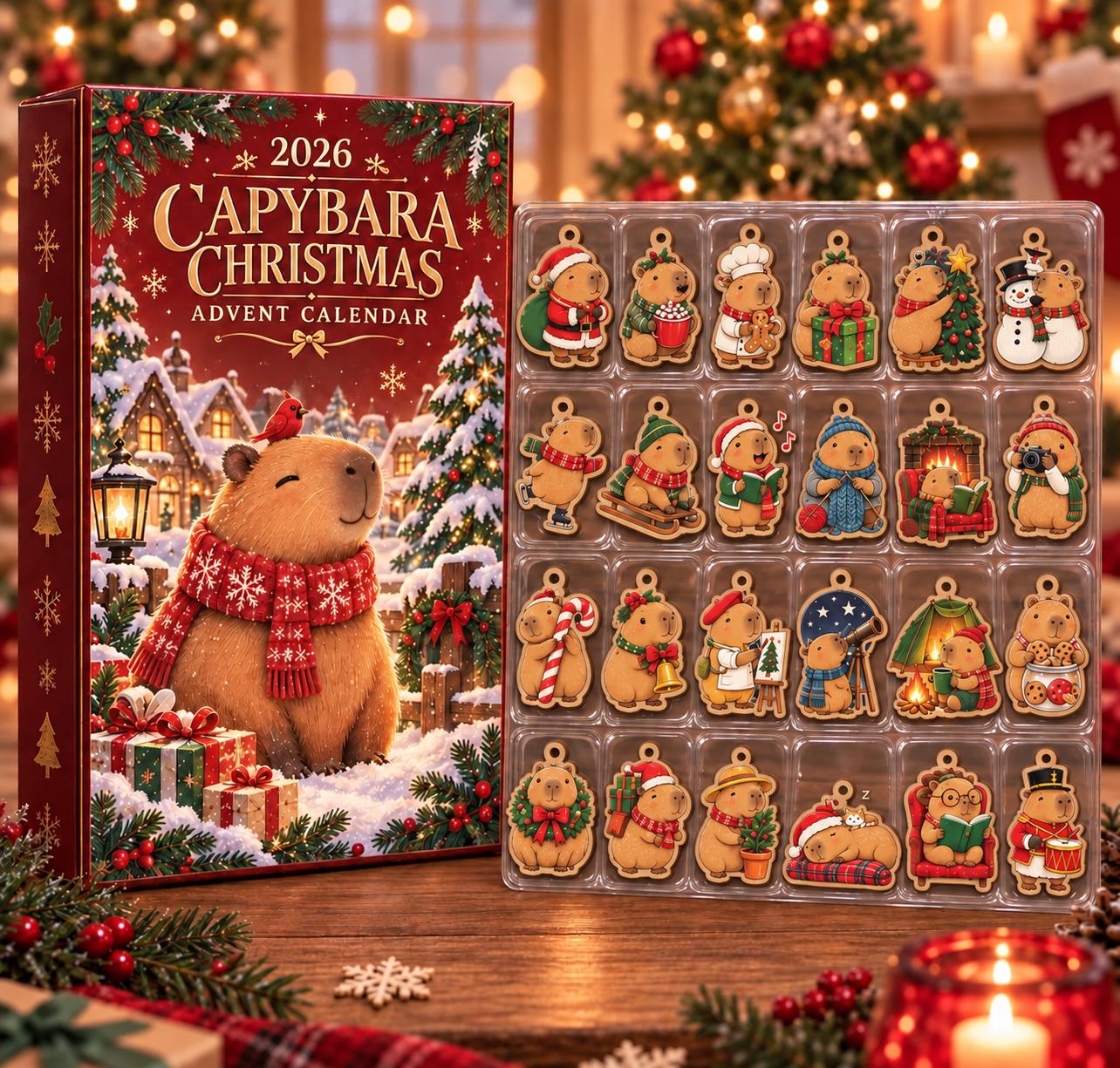 2026 Capybara Christmas Advent Calendar HG, 24 Acrylic Ornaments, Holiday Countdown Gift - Image 7