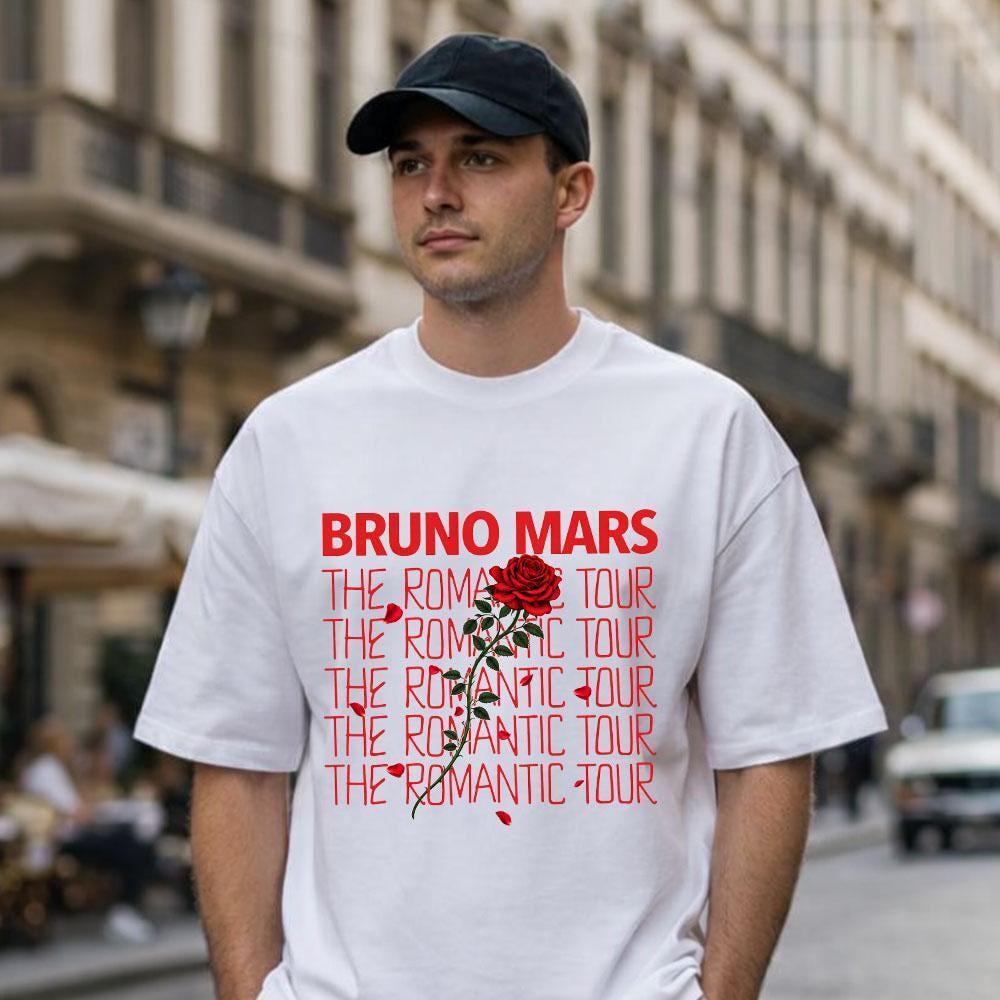 Bruno Mars The Romantic Tour T-shirt, Pop Singer Shirt, Retro 90s Pop Tour Inspired 2026 Tour, R&B Inspired Concert Tee, Music Fan Gift HFN Shirt - Image 4
