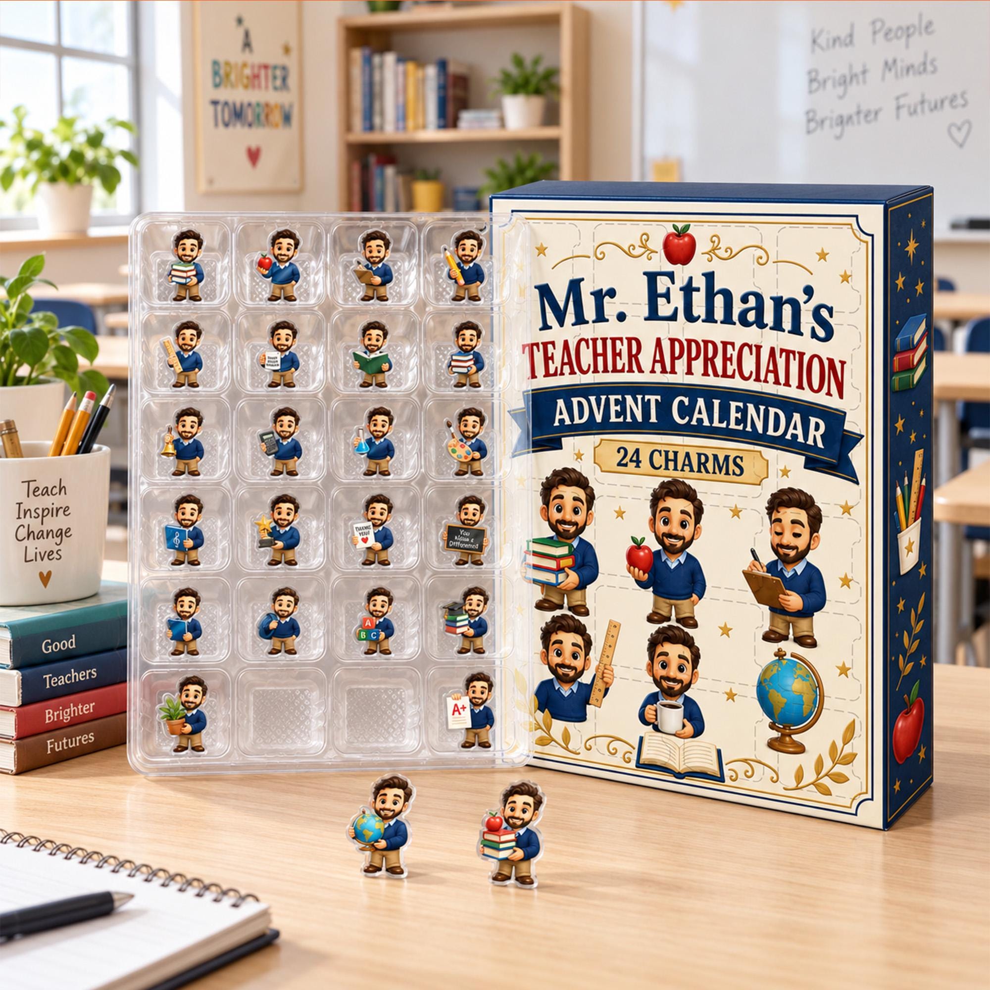 Personalized Teacher Advent Calendar HG: Custom Photo Blind Box, 24 Charms - Image 3