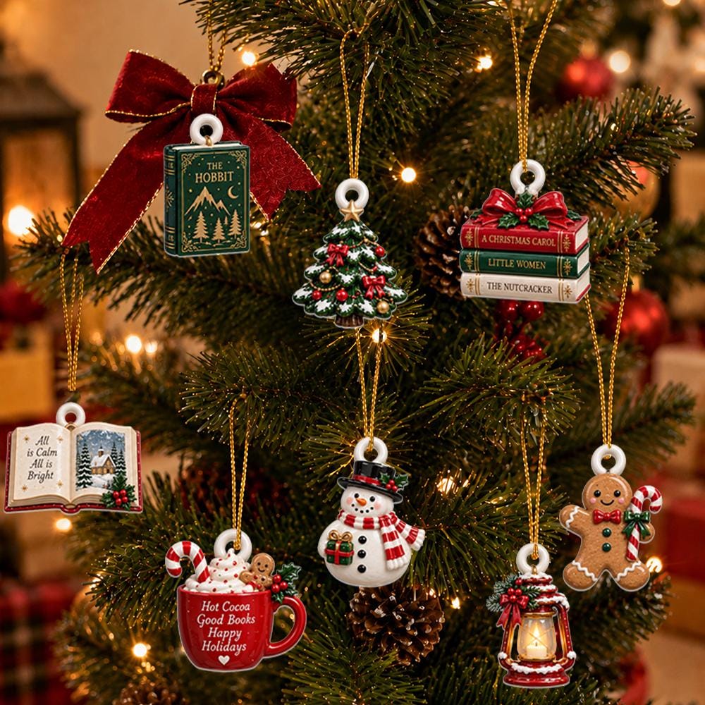 Personalized Book Lover Advent Calendar HG, 24 Acrylic Charms, Custom Name Christmas Countdown Gift - Image 5