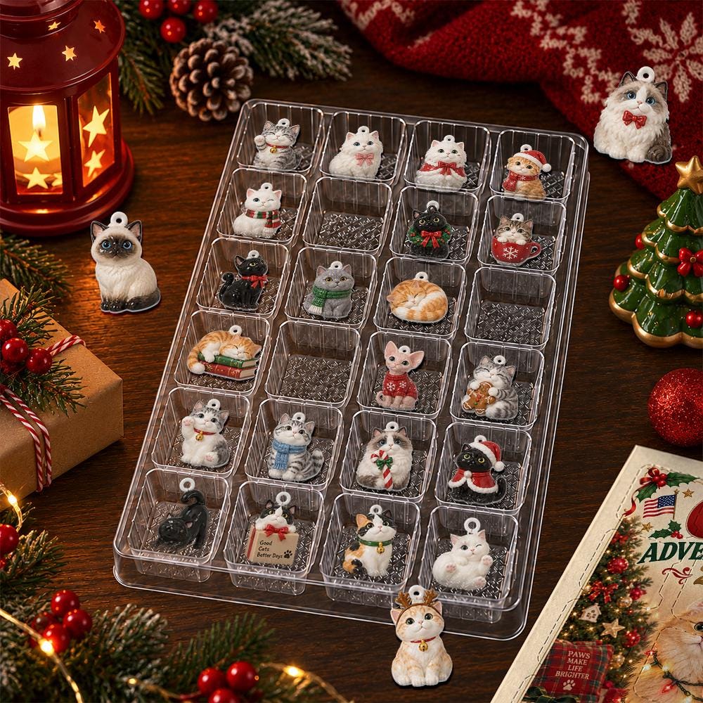 Personalized Cat Advent Calendar HG 2026, 24 Acrylic Charms, Christmas Countdown Gift for Cat Lovers - Image 5