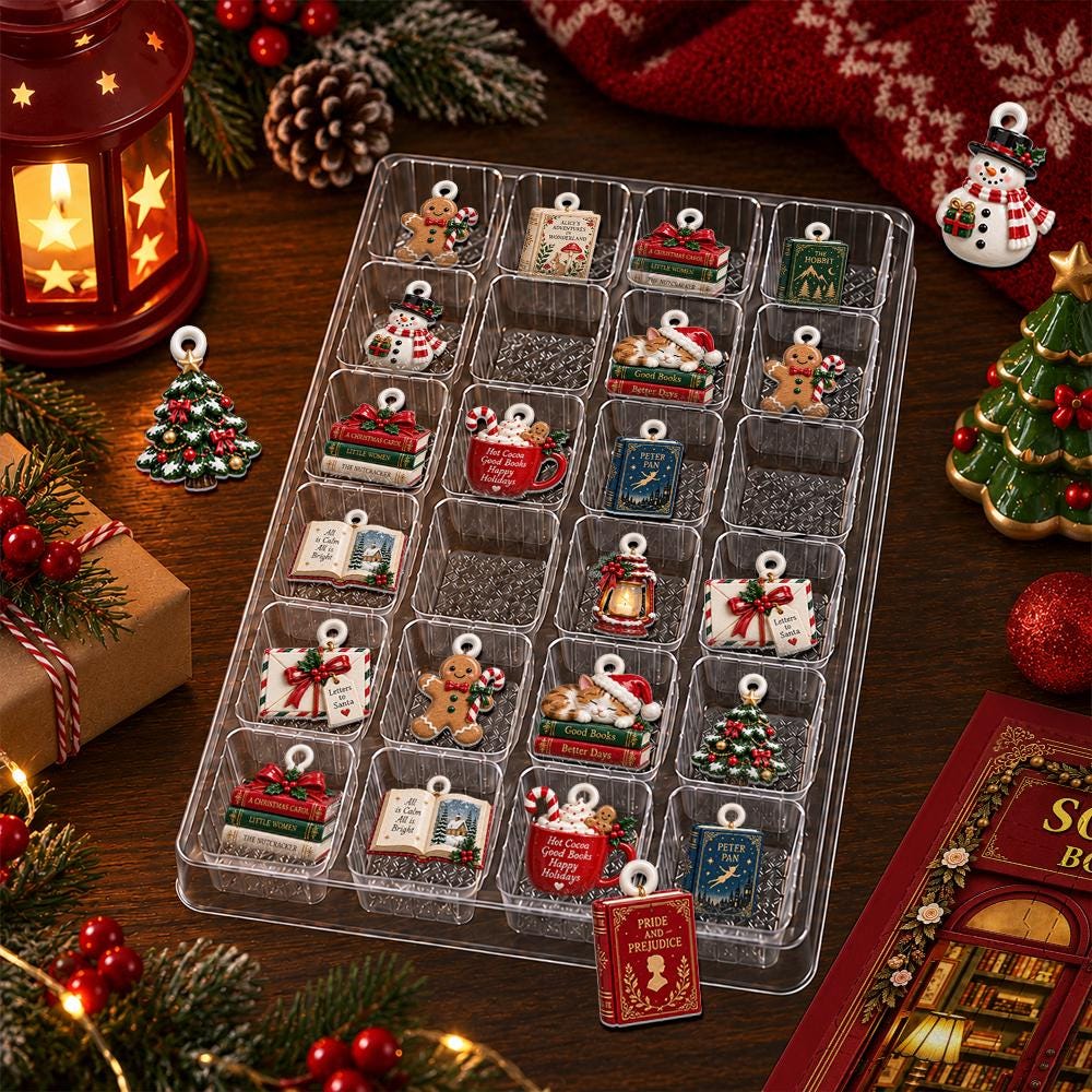 Personalized Book Advent Calendar HG, 24 Acrylic Charms, Custom Name, Book Lover Countdown, Reading Keepsake Collection - Image 3