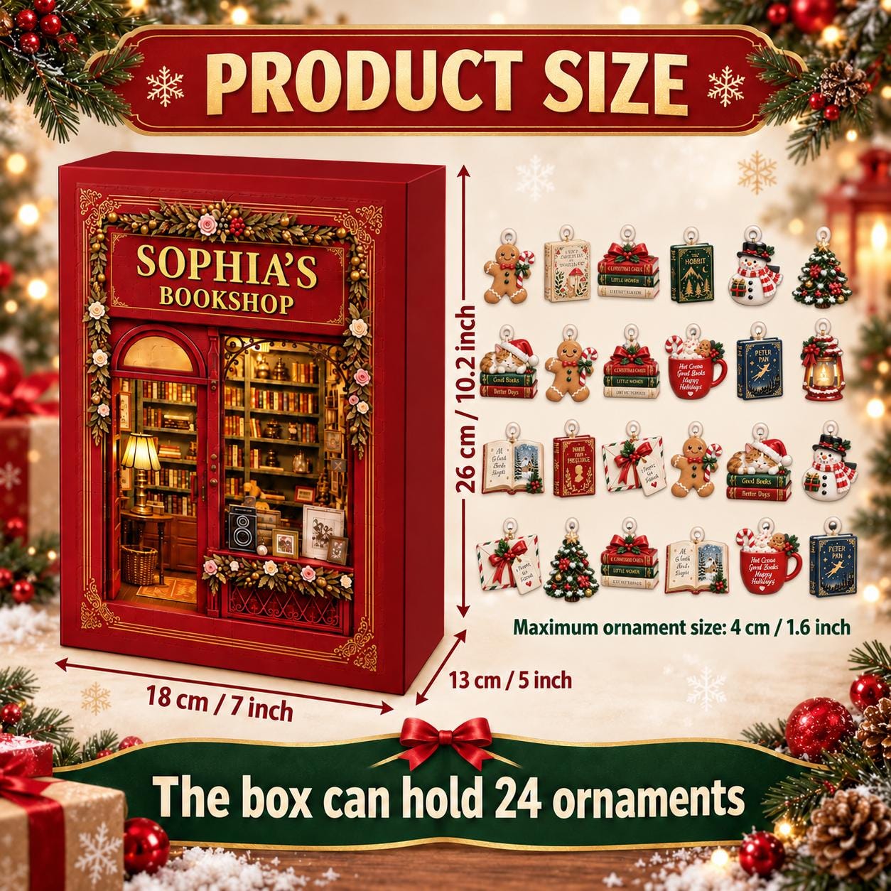 Personalized Book Advent Calendar HG, 24 Acrylic Charms, Custom Name, Book Lover Countdown, Reading Keepsake Collection - Image 5