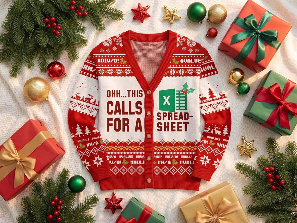 Ohh...This Calls for a Spreadsheet Ugly HG Christmas Fuzzy Fleece Sweatshirt,Funny Coder Gift,Santa Excel Sweater for Nerds,Christmas Gag Gift