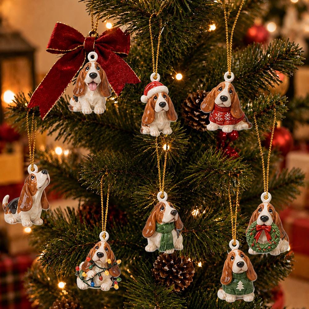Basset Hound Advent Calendar HG 2026, Personalized Dog Christmas Countdown Box with 24 Acrylic Charms, Dog Lover Gift - Image 5