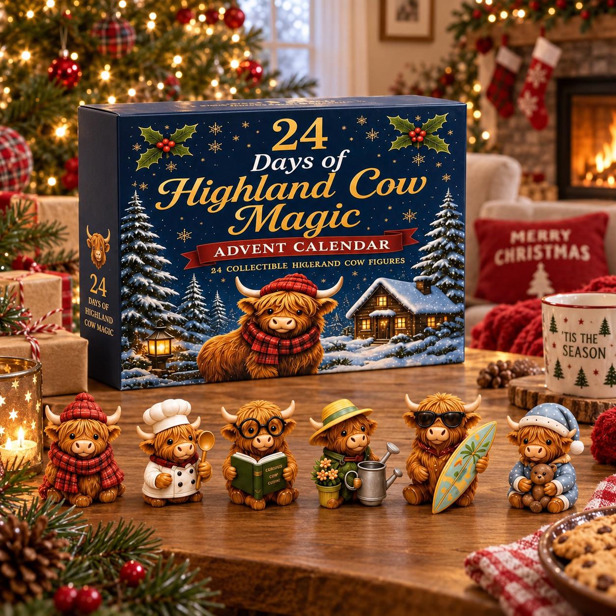 24 Days Highland Cow Advent Calendar HG: 2D Acrylic Ornaments (Blind Box) - Image 5