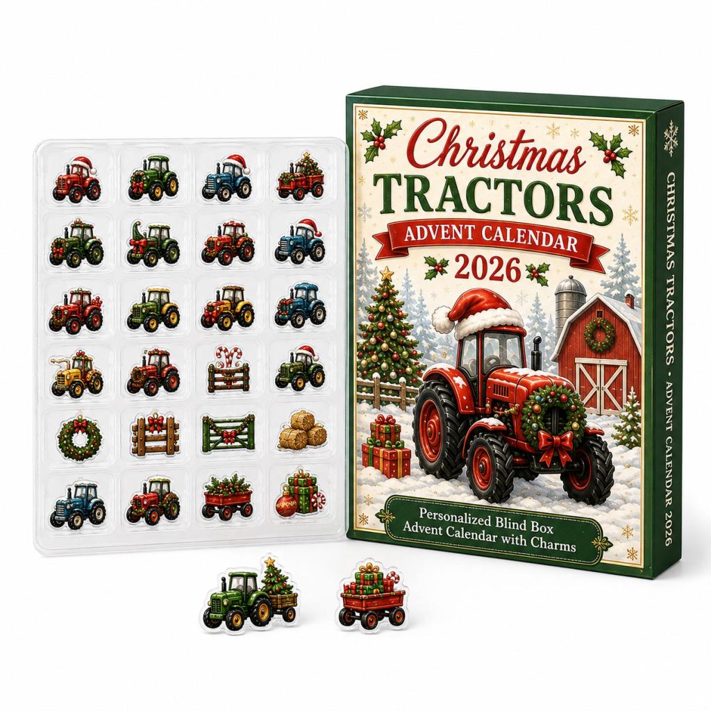 Tractor Advent Calendar HG 2026, Christmas Farm Acrylic Charm Blind Box, 24 Day Countdown Calendar, Farmer Gift, Farm Lover Christmas Gift