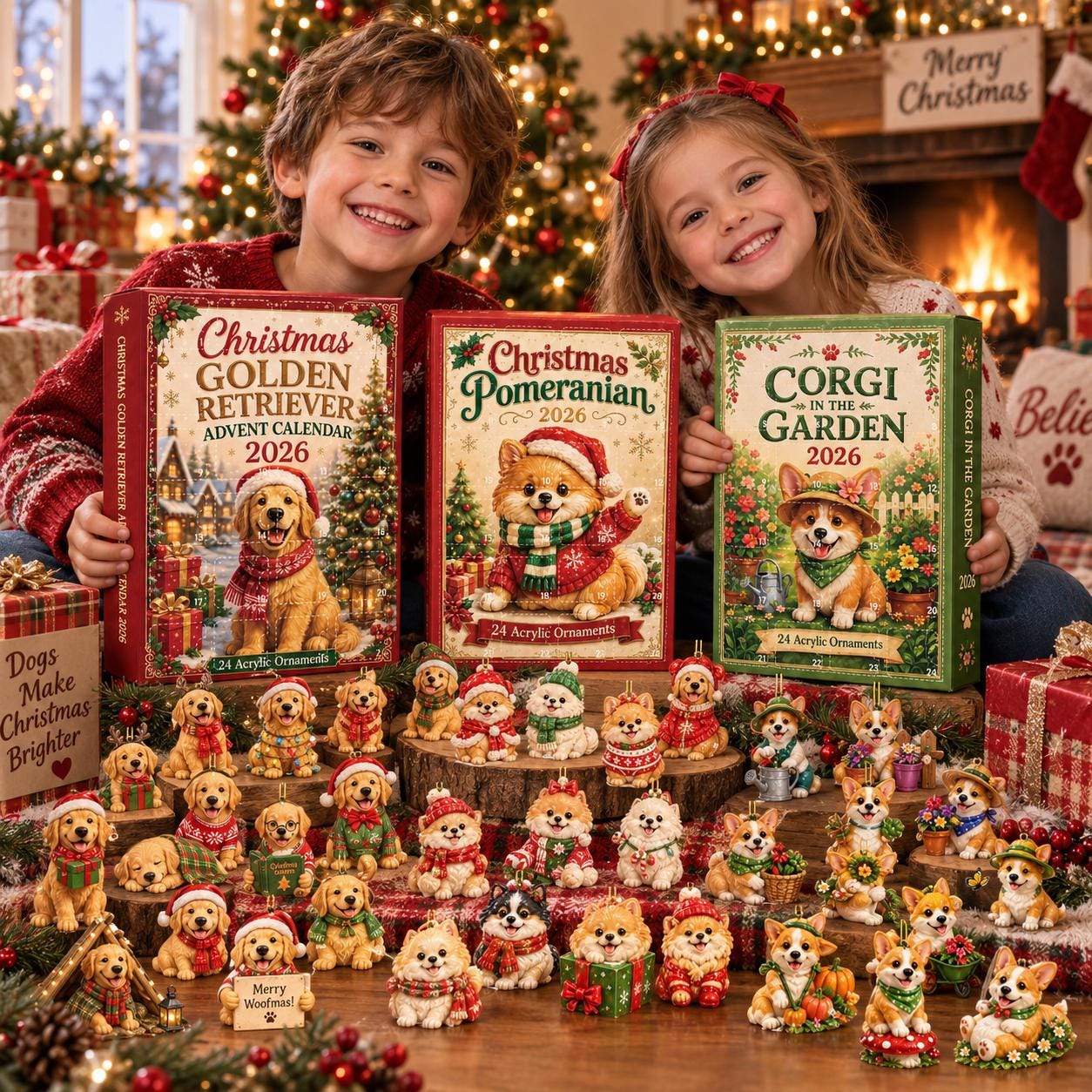 2026 Golden Retriever Advent Calendar HG | 24 Acrylic Dog Ornaments (Holiday Countdown) - Image 3