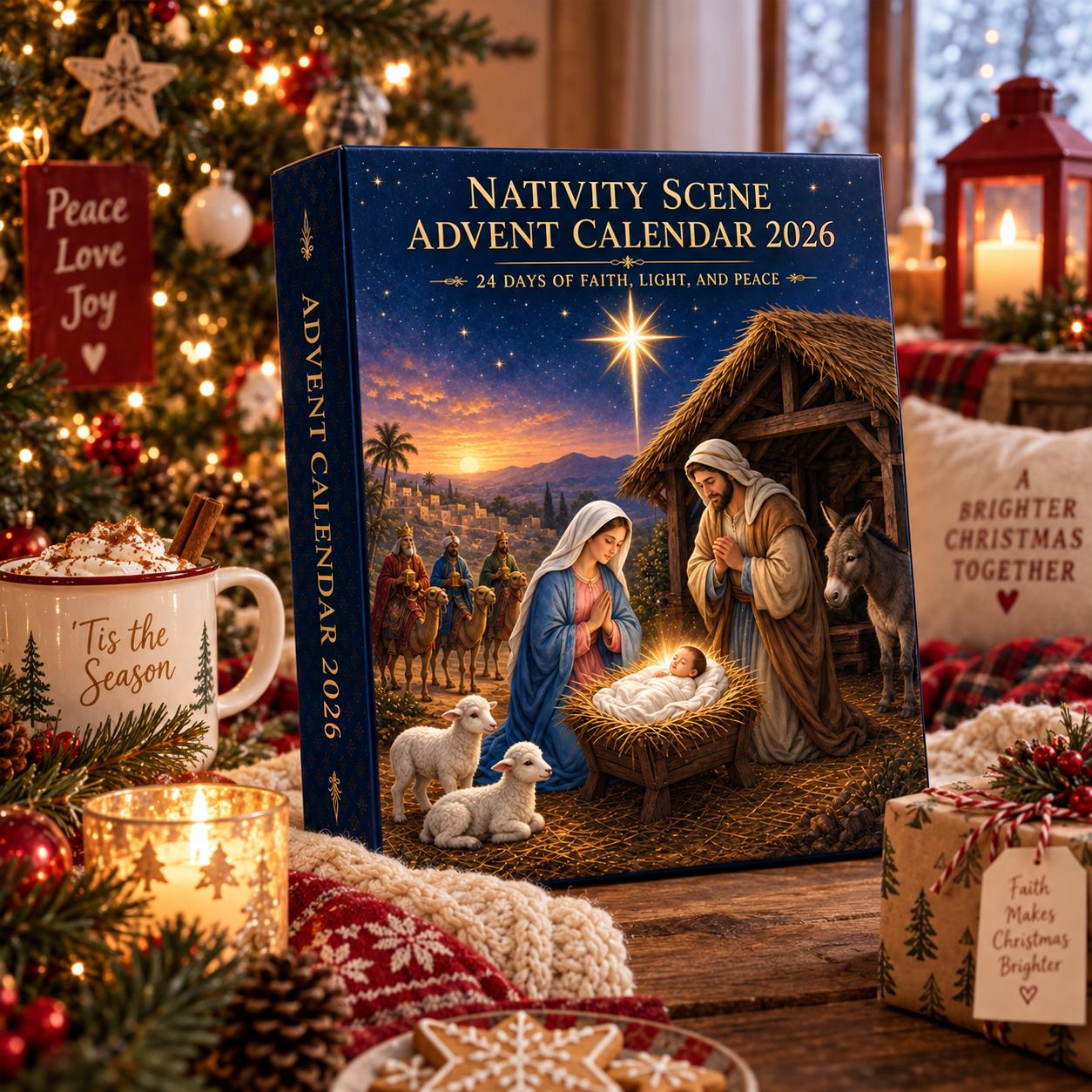 Nativity Advent Calendar HG 2026, 24 Day Christmas Countdown, Acrylic Nativity Ornaments, Christian Christmas Gift for Kids & Family - Image 2