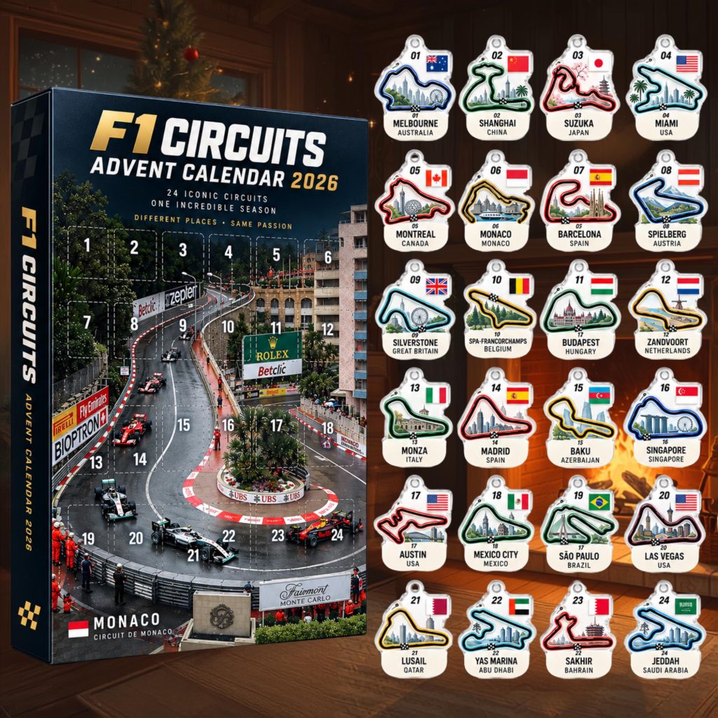 2026 Racing Circuits Advent Calendar HG, 24 Track Acrylic Ornaments, Motorsport Christmas Countdown, Racing Fan Gift