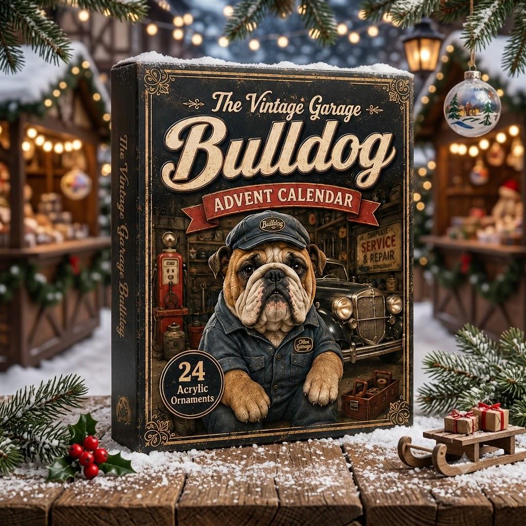 The Vintage Garage Bulldog Advent Calendar HG 2026, 24 Day Dog Acrylic Charms Blind Box, Christmas Countdown Gift for Bulldog Lovers - Image 2