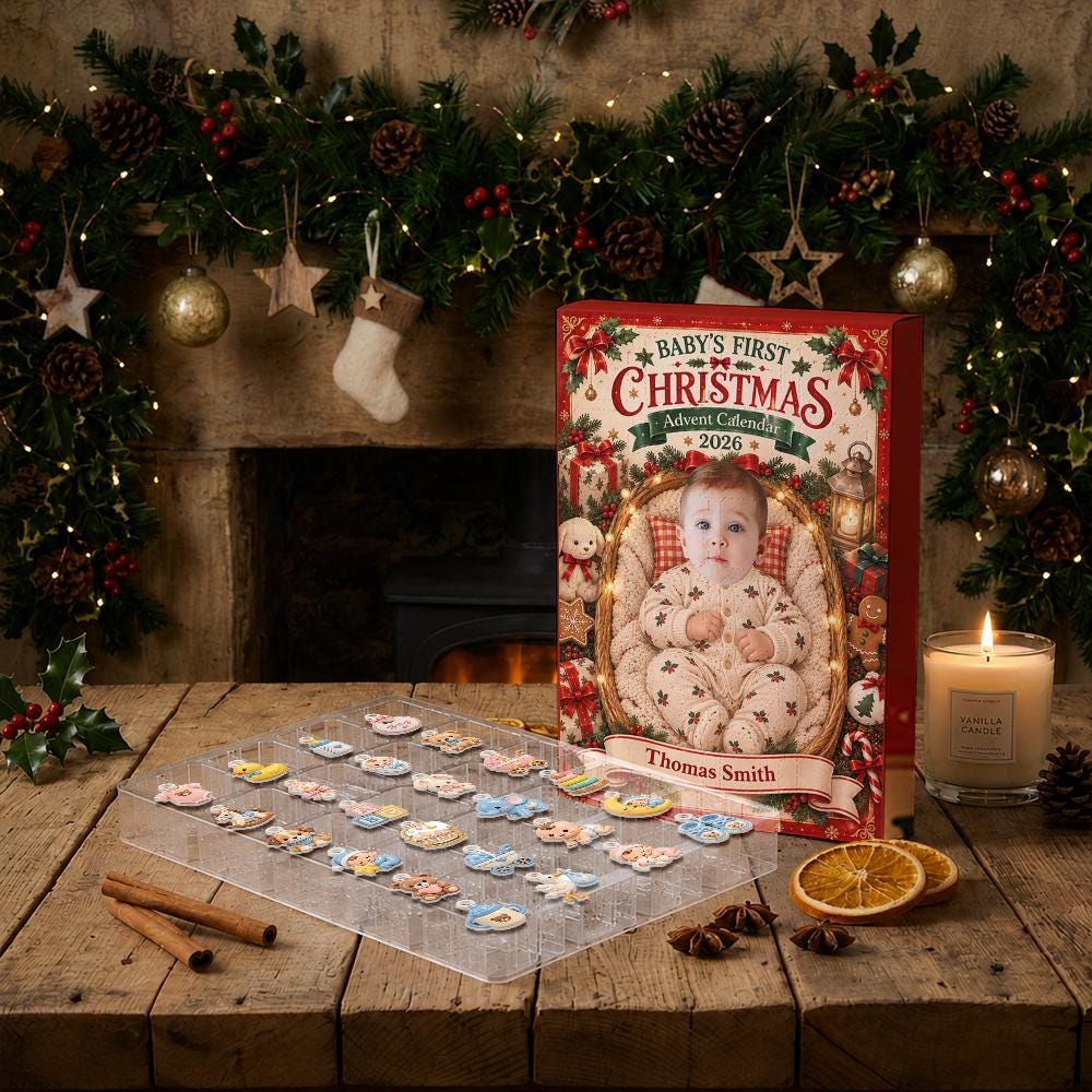 Baby First Christmas Advent Calendar HG, Personalized 24 Acrylic Charms, Custom Photo Keepsake, 2026 Countdown - Image 5