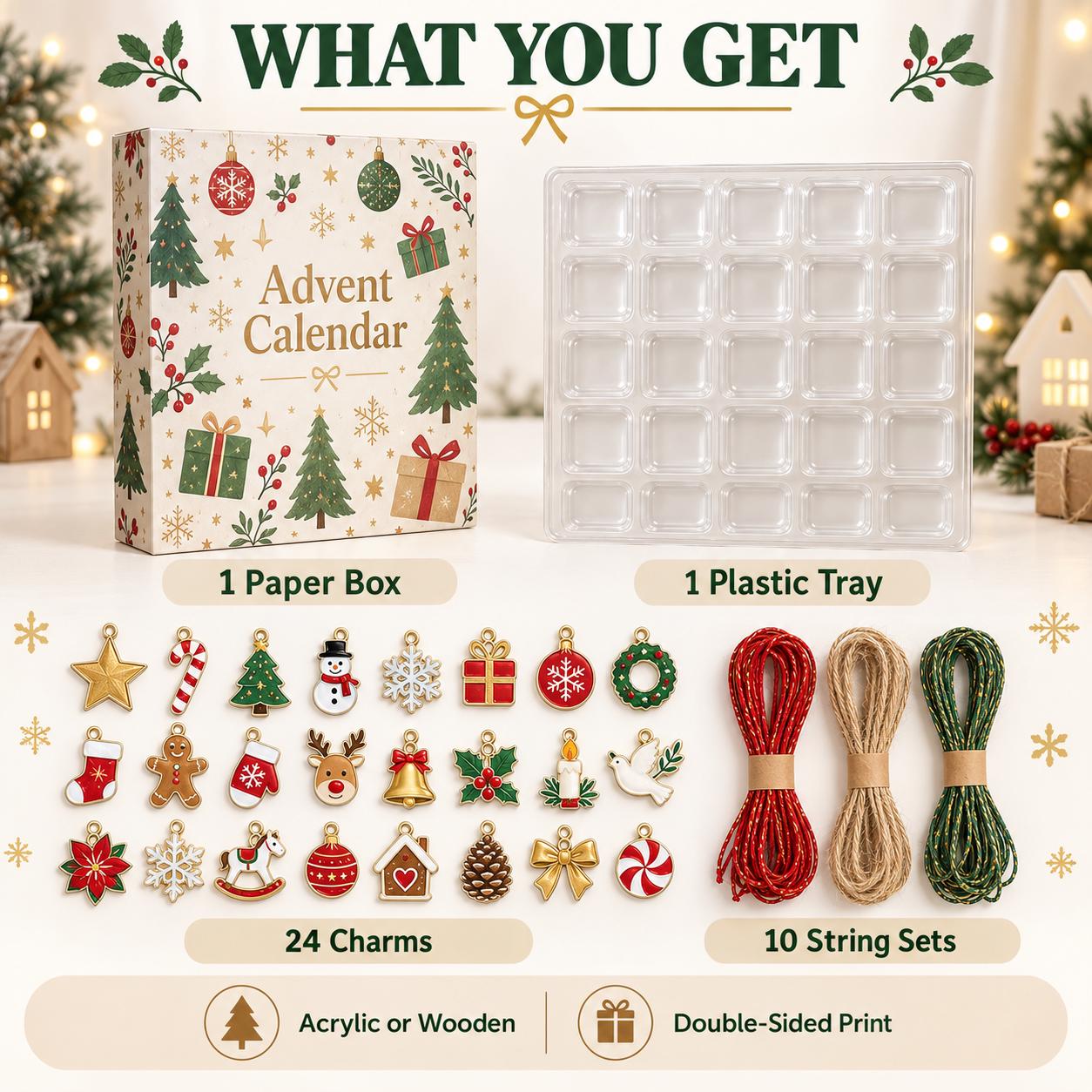 2026 Capybara Christmas Advent Calendar HG, 24 Acrylic Ornaments, Holiday Countdown Gift - Image 5