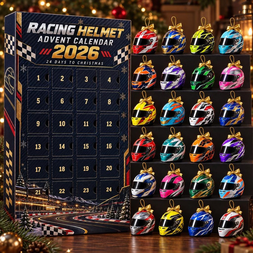 2026 Racing Helmet Advent Calendar HG, 24 Day Motorsport Christmas Countdown, Race Car Fan Ornament Gift