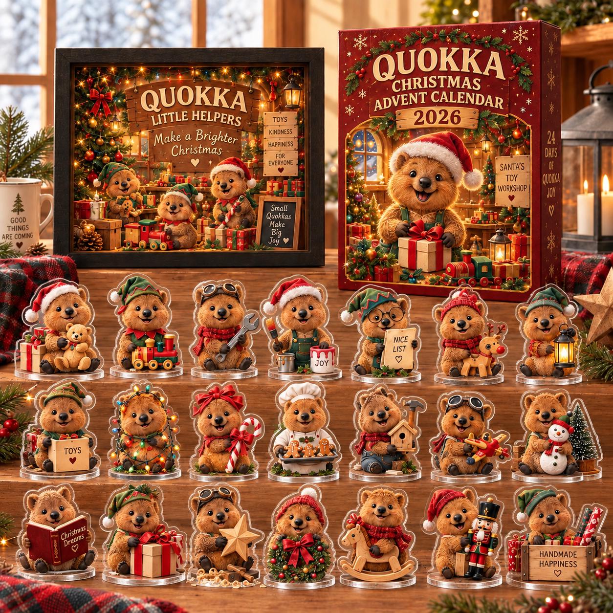 Quokka Christmas Advent Calendar HG 2026, 24 Days Countdown Holiday Decor, Cute Australian Animal Figurines, Unique Xmas Gift for Kids Family - Image 2