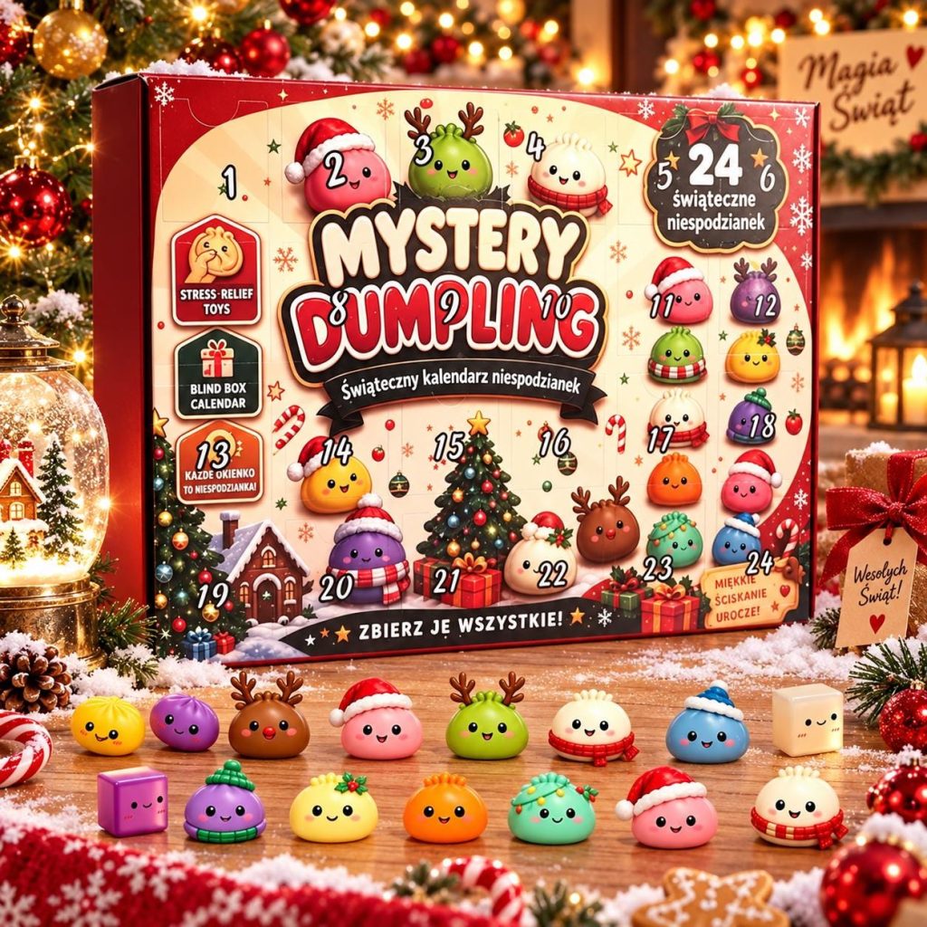 2026 Christmas Squishy Advent Calendar HG, 24 Day Dumpling Fidget Toy Countdown HG