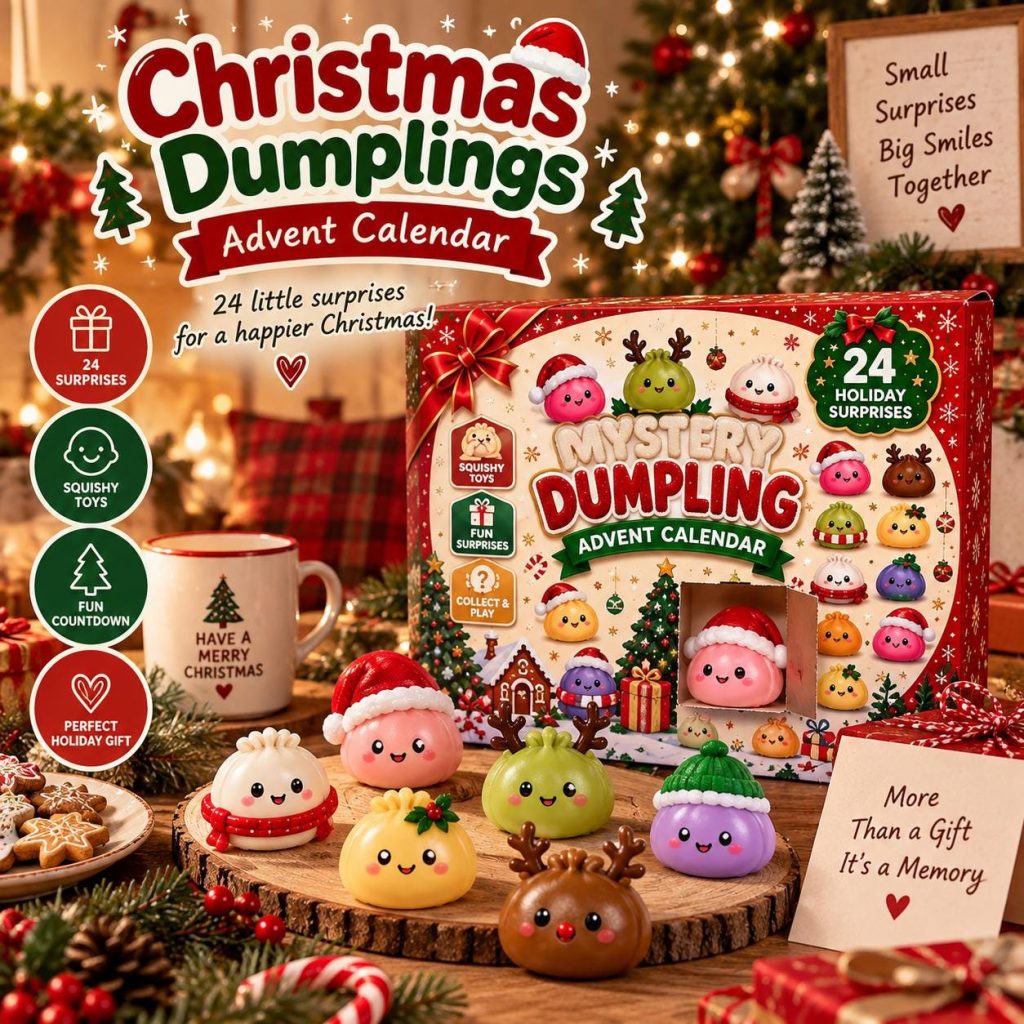 Squishy Advent Calendar HG 2026, Mystery Dumpling Squishy Toys, HG 24 Days Christmas Countdown, Kids Christmas Gift, Kawaii Surprise Box, Xmas Toy