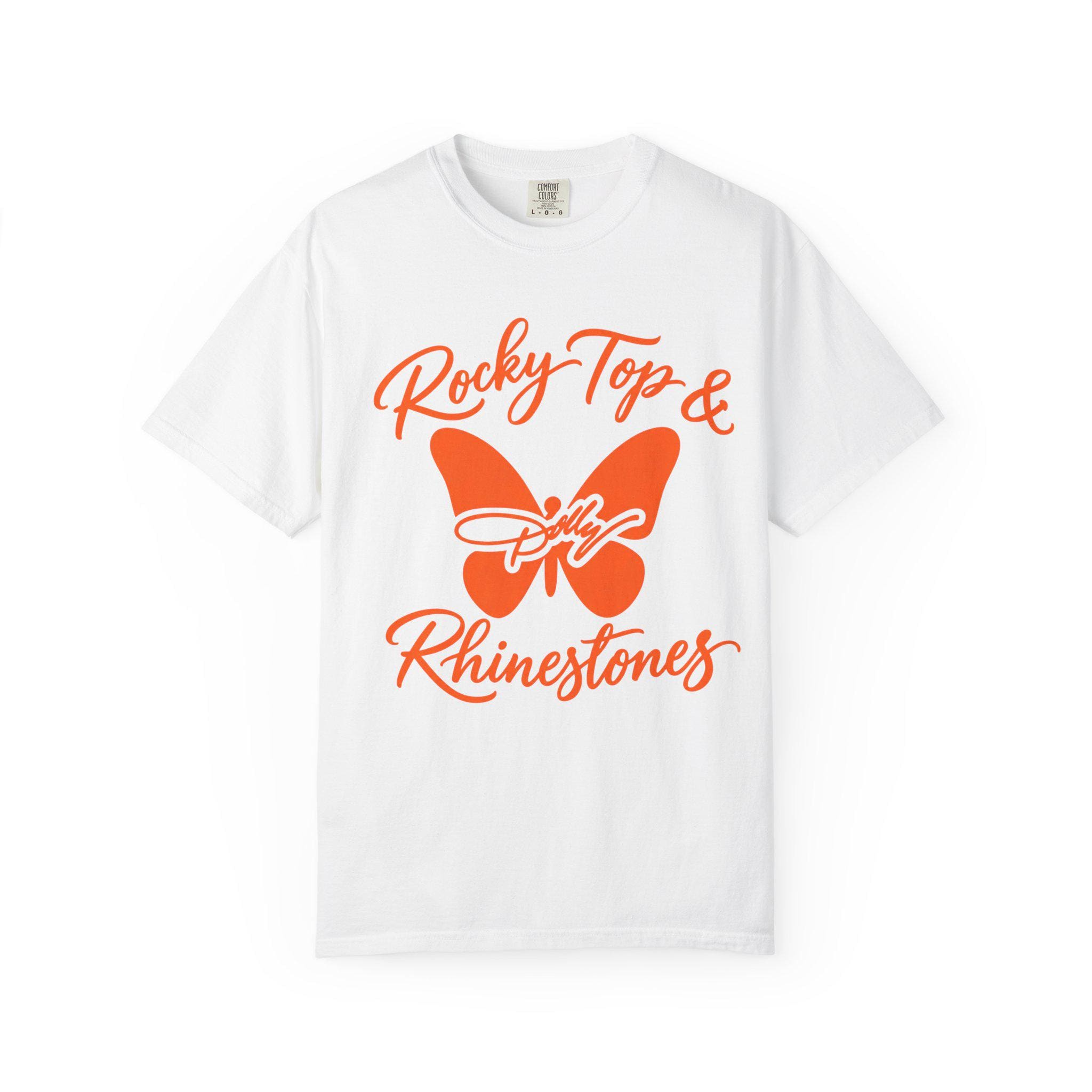 Rocky Top & Rhinestones T-shirt | Butterfly Tennessee Script Tee HFN Shirt - Image 2