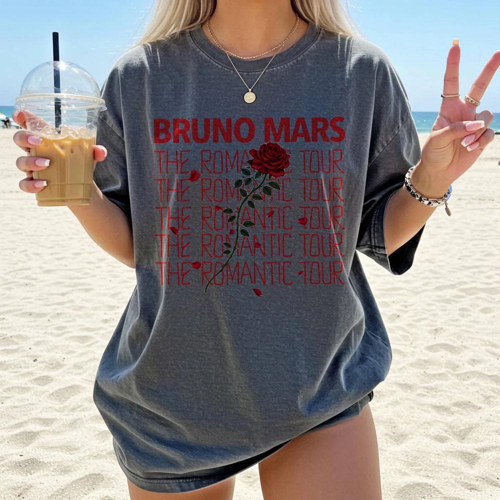 Bruno Mars The Romantic Tour T-shirt, Pop Singer Shirt, Retro 90s Pop Tour Inspired 2026 Tour, R&B Inspired Concert Tee, Music Fan Gift HFN Shirt - Image 2