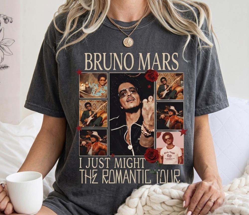 Bruno Mars Vintage Shirt, Concert Tour Tee, Retro Pop R&B Singer Shirt, Music Fan Gift HFN Shirt
