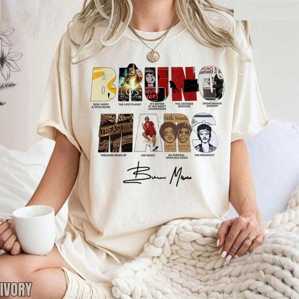 Bruno Mars The Romantic Vintage Tee, Bruno Mars Graphic Shirt, Retro Singer Portrait T-Shirt, Music Lover Gift, Indie Art Shirt HFN Shirt