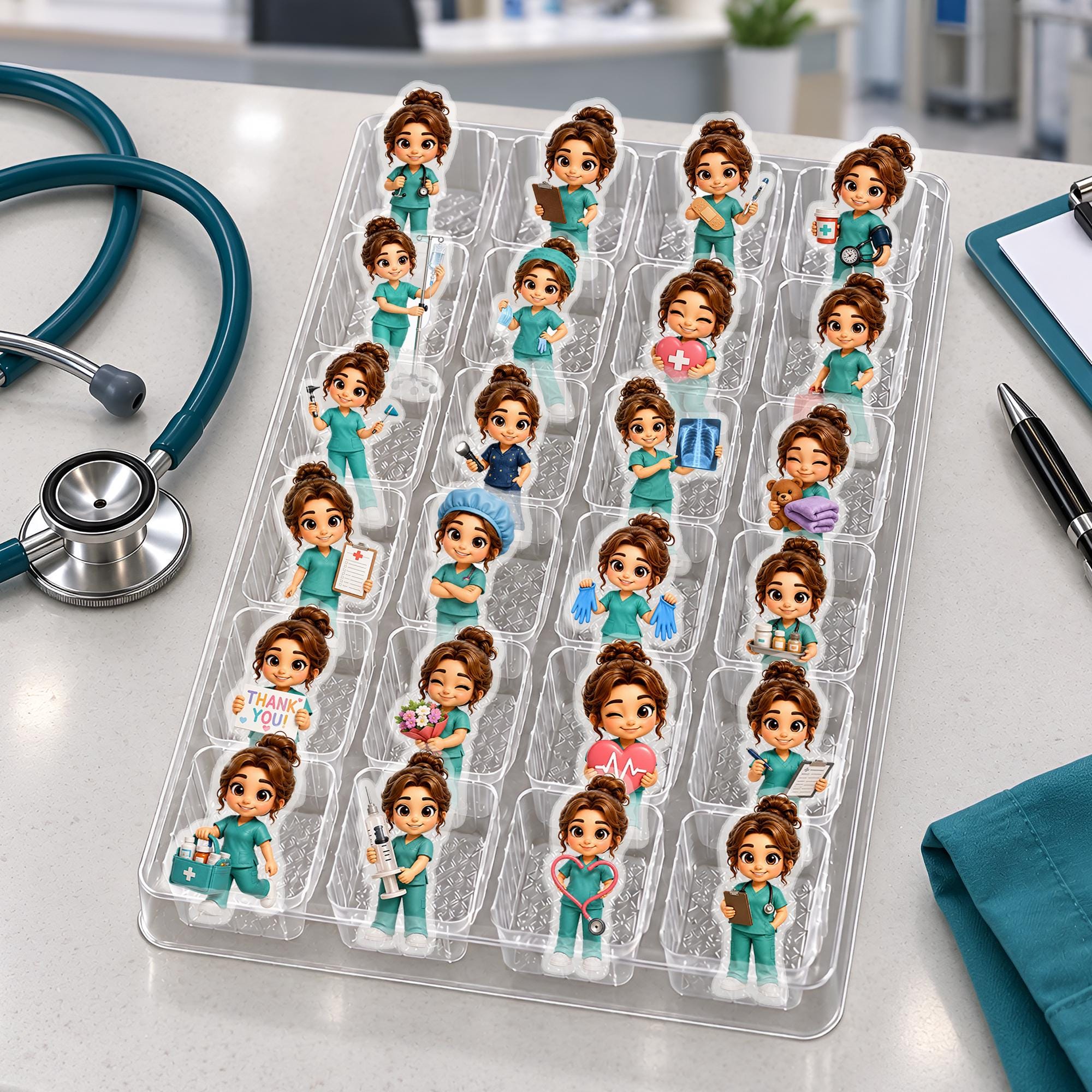 Personalized Healthcare Hero Advent Calendar HG: Custom Photo Nurse Blind Box 24 Charms - Image 3