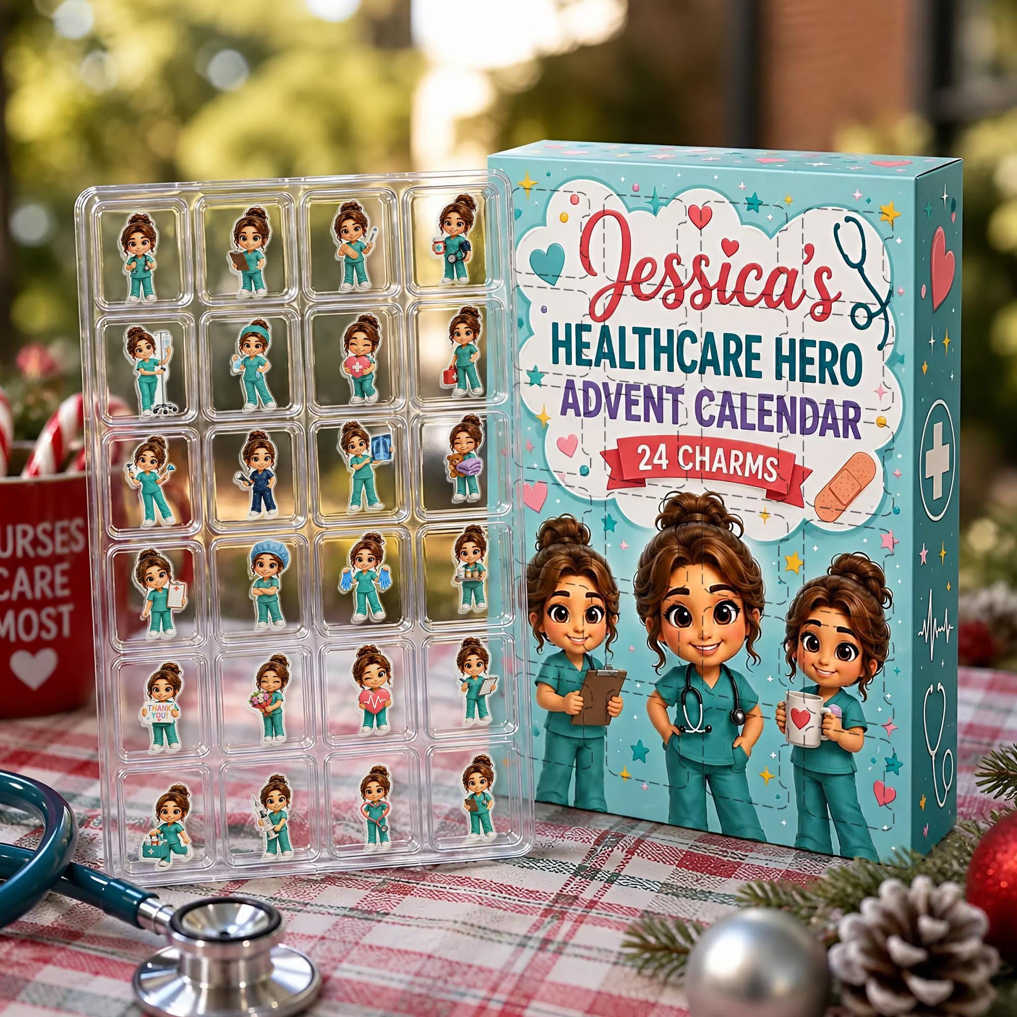 Personalized Healthcare Hero Advent Calendar HG: Custom Photo Nurse Blind Box 24 Charms - Image 5