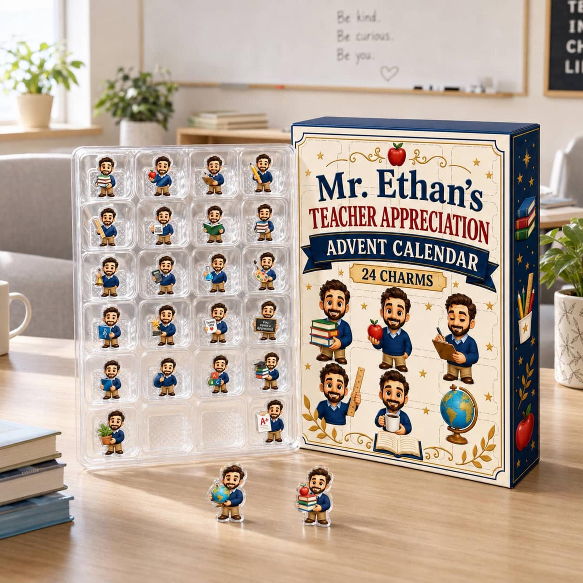 Personalized Teacher Advent Calendar HG: Custom Photo Blind Box, 24 Charms - Image 4