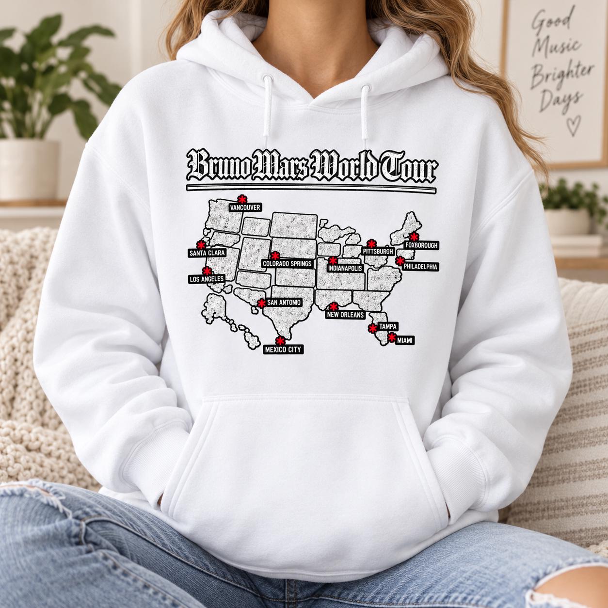 Bruno Mars 2026 World Tour Shirt, North America Tour Map Tee, Concert Outfit, Fan Gift, Unisex Graphic T-Shirt HFN HFN Shirt - Image 5