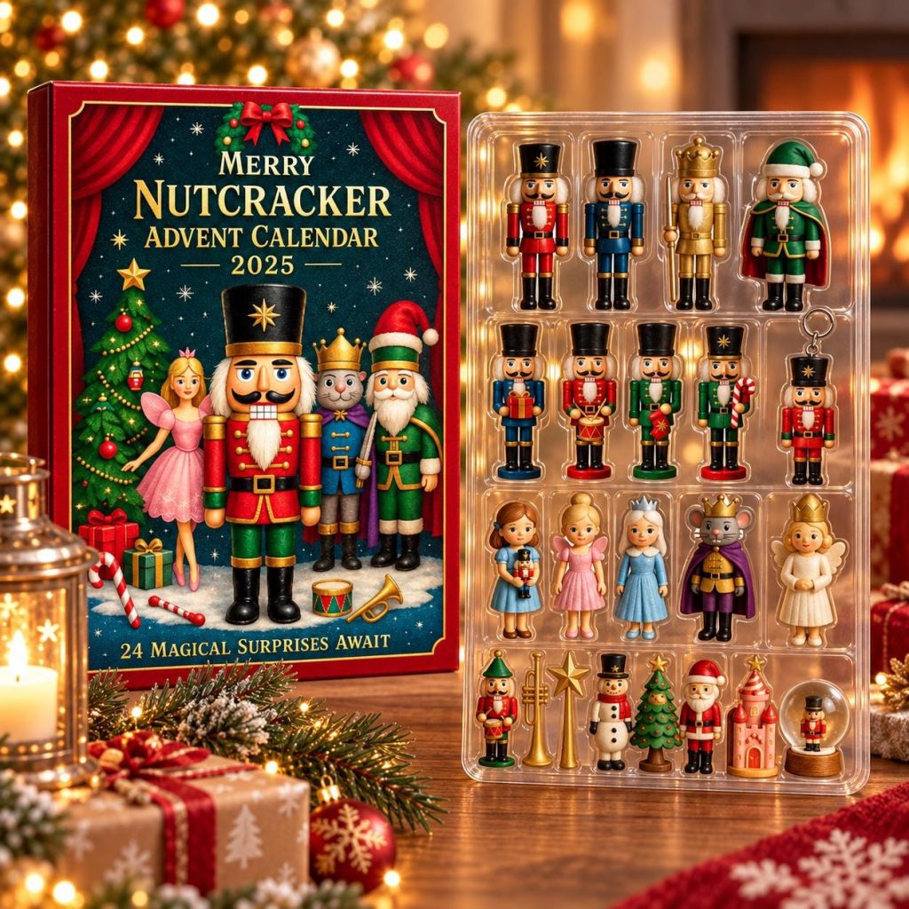 Nutcracker Christmas Advent Calendar HG 2026, 24-Day Christmas Countdown, Holiday Gift,Highland Cow Collectible, Family Activity, Holiday Magic