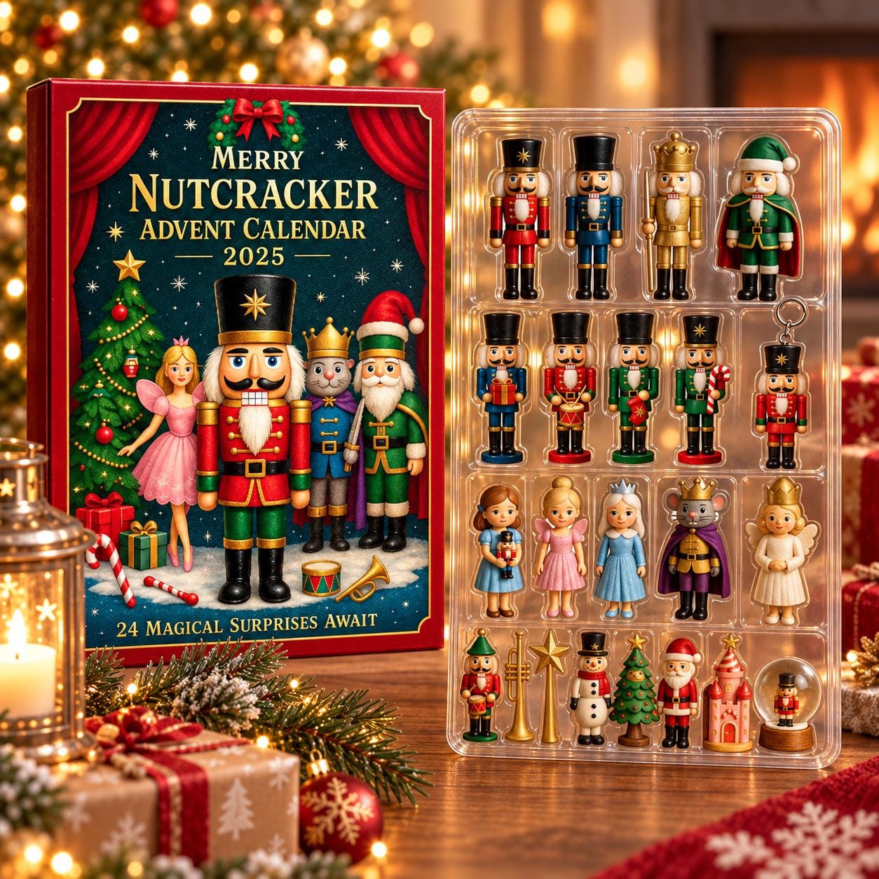 Nutcracker Christmas Advent Calendar HG 2026, 24-Day Christmas Countdown, Holiday Gift,Highland Cow Collectible, Family Activity, Holiday Magic