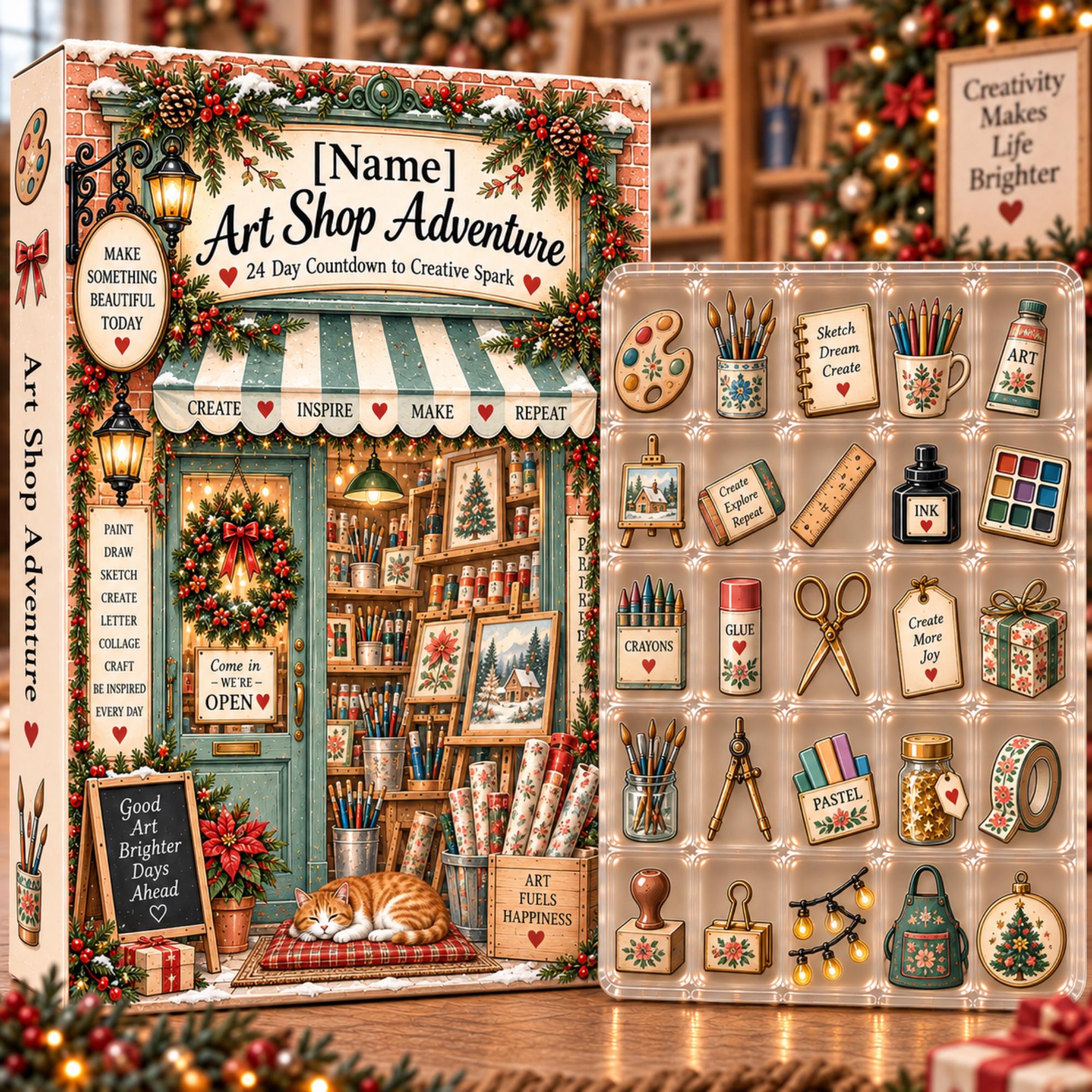 Personalized Art Shop Advent Calendar HG: 24-Day Countdown, Acrylic Charms (2026)