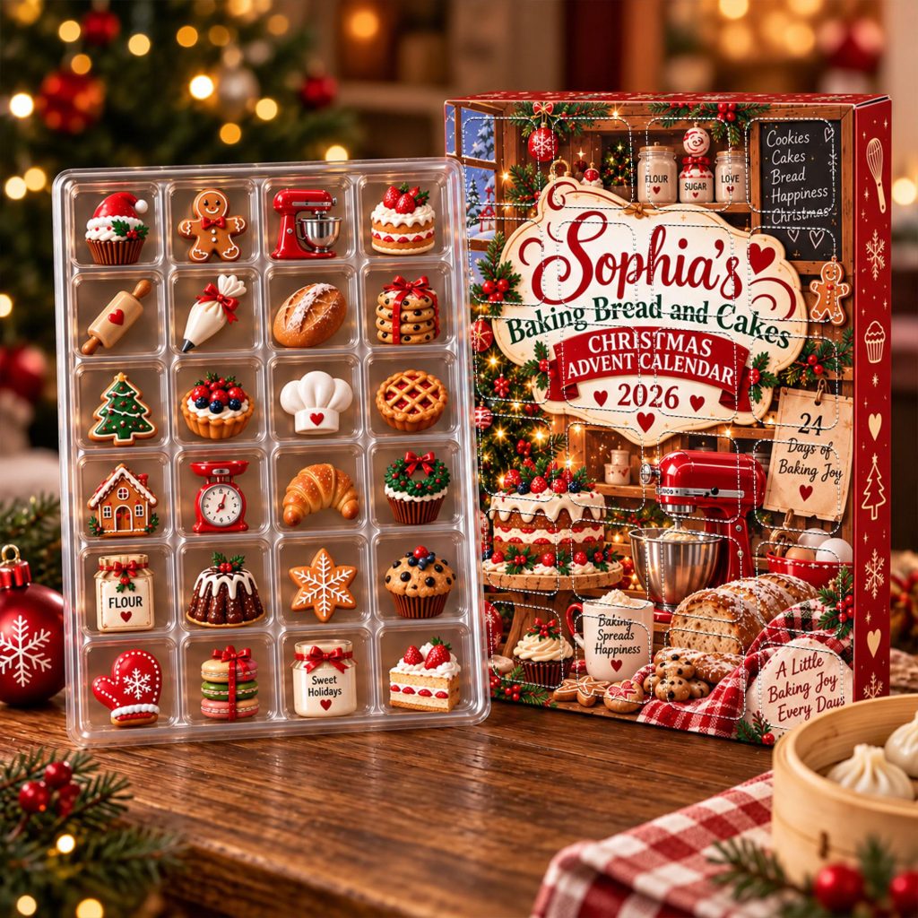 Personalized Christmas Baking Advent Calendar HG 2026, Custom Name Holiday Countdown