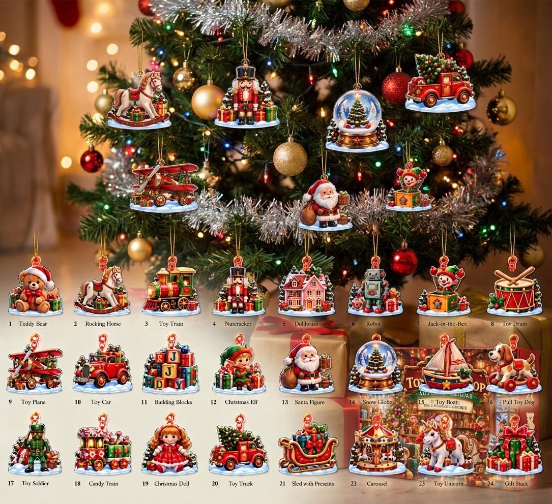 Santa Toy Workshop Advent Calendar HG 2026, Christmas Advent Calendar HG, 24 Acrylic Christmas Toys, Xmas Countdown Gift for Kids, Xmas Gift - Image 6
