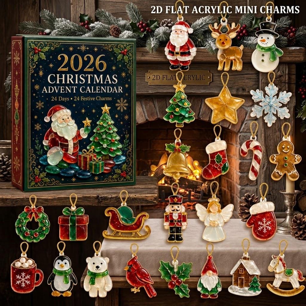 2026 Christmas Advent Calendar HG, 24 Days Holiday Countdown Blind Box, Xmas Keepsake Gift for Kids & Family