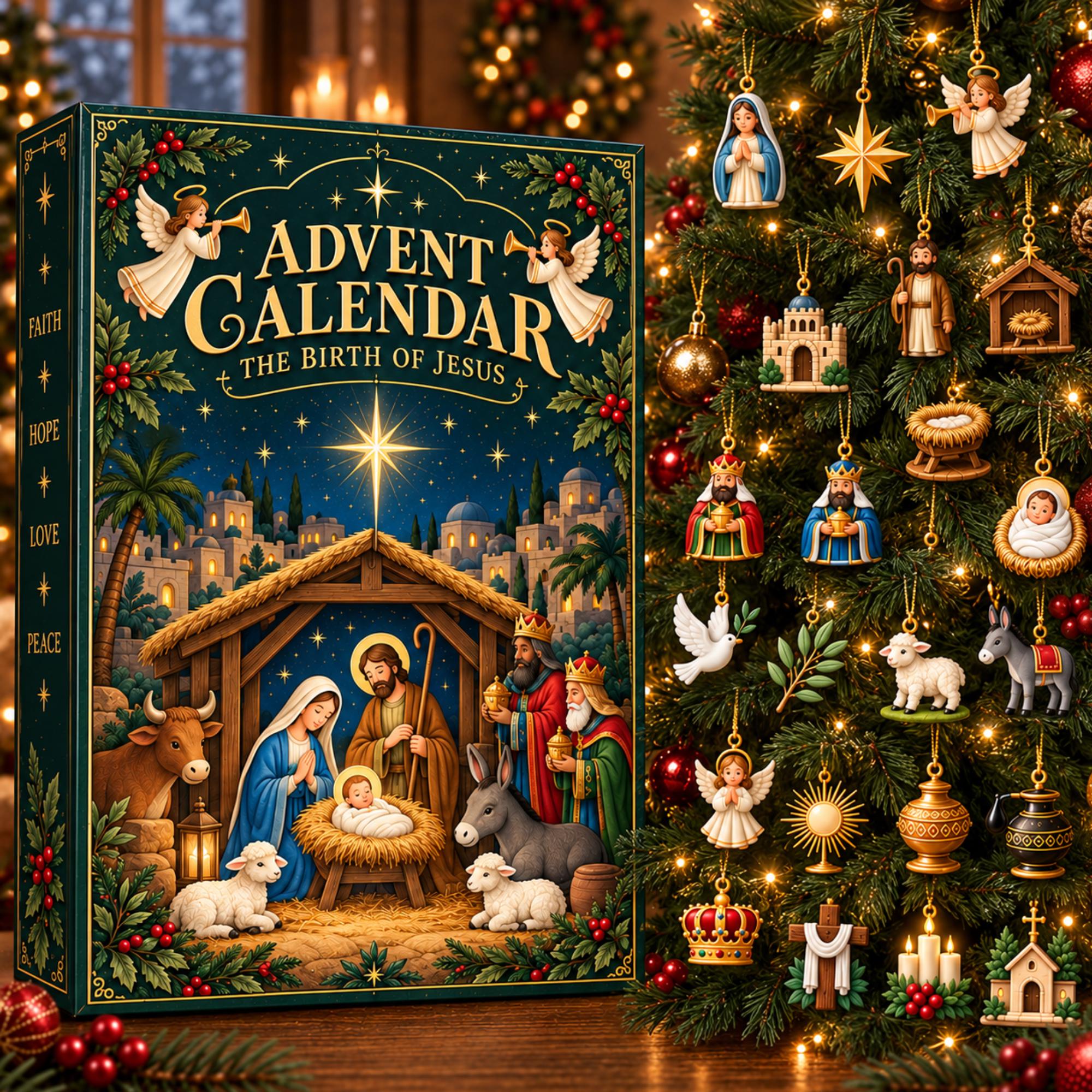 Nativity Advent Calendar HG 2026: 24-Day Christmas Countdown (Acrylic Ornaments)