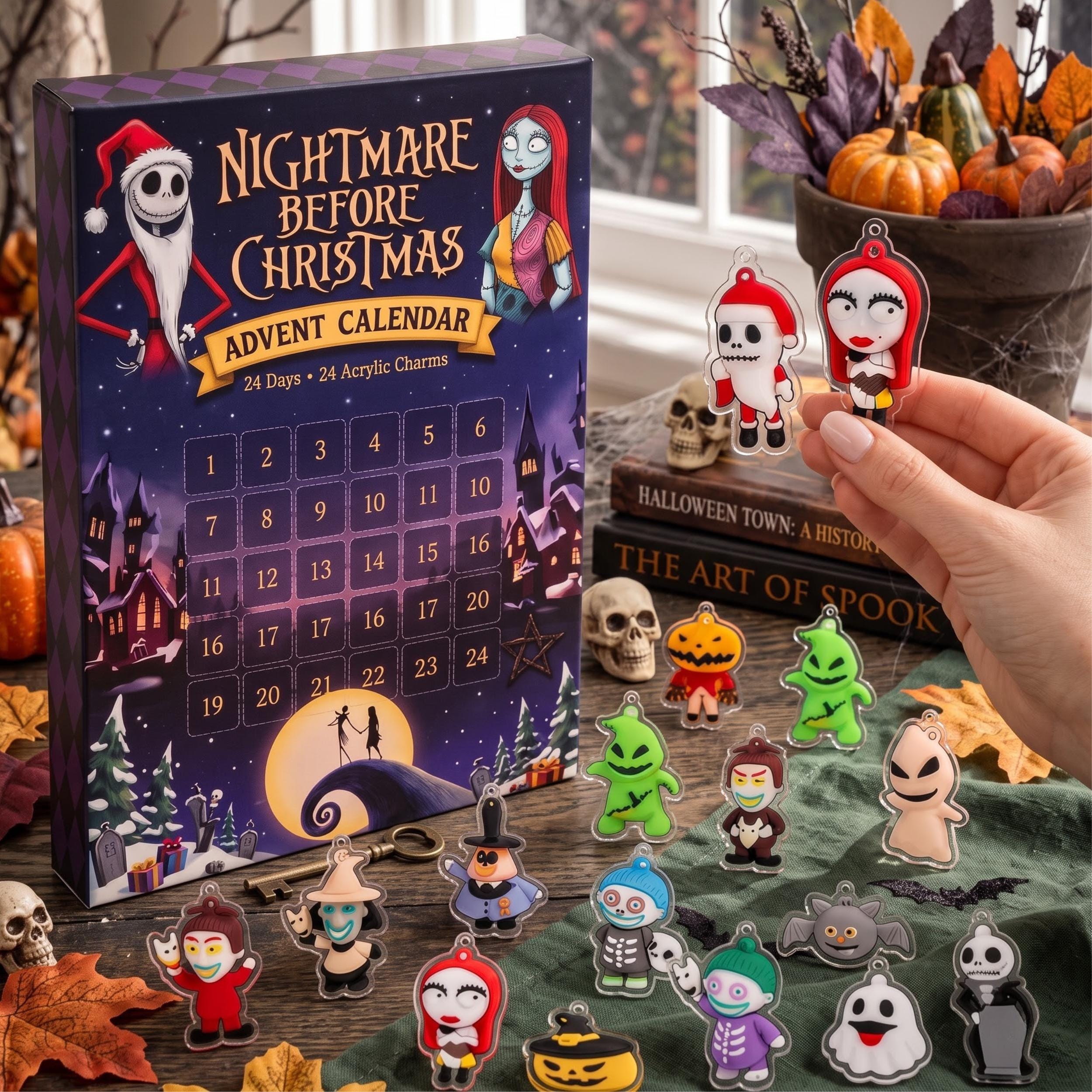 Nightmare Before Christmas Advent Calendar HG 2026, Halloween Christmas Countdown, 24 Collectible Acrylic Ornaments, Spooky Holiday Gift - Image 2