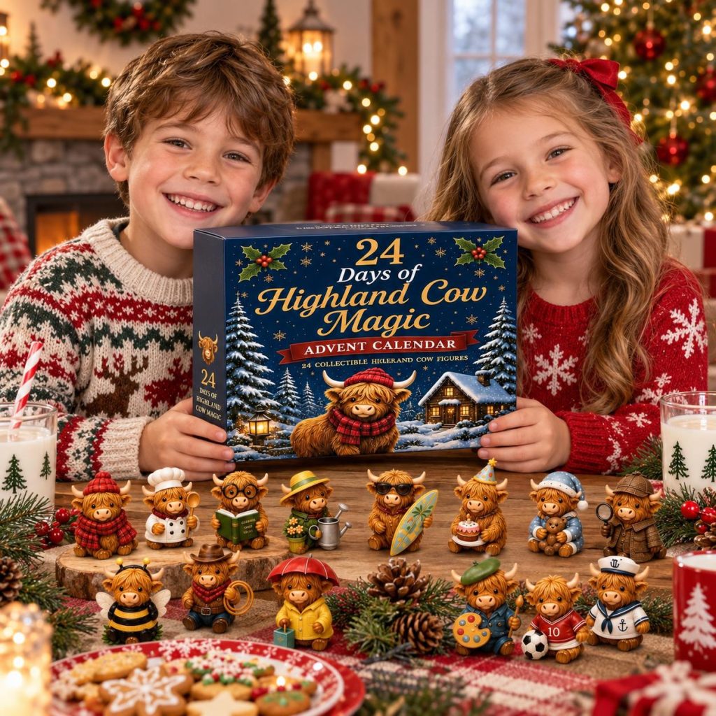 24 Days Highland Cow Advent Calendar HG: 2D Acrylic Ornaments (Blind Box)