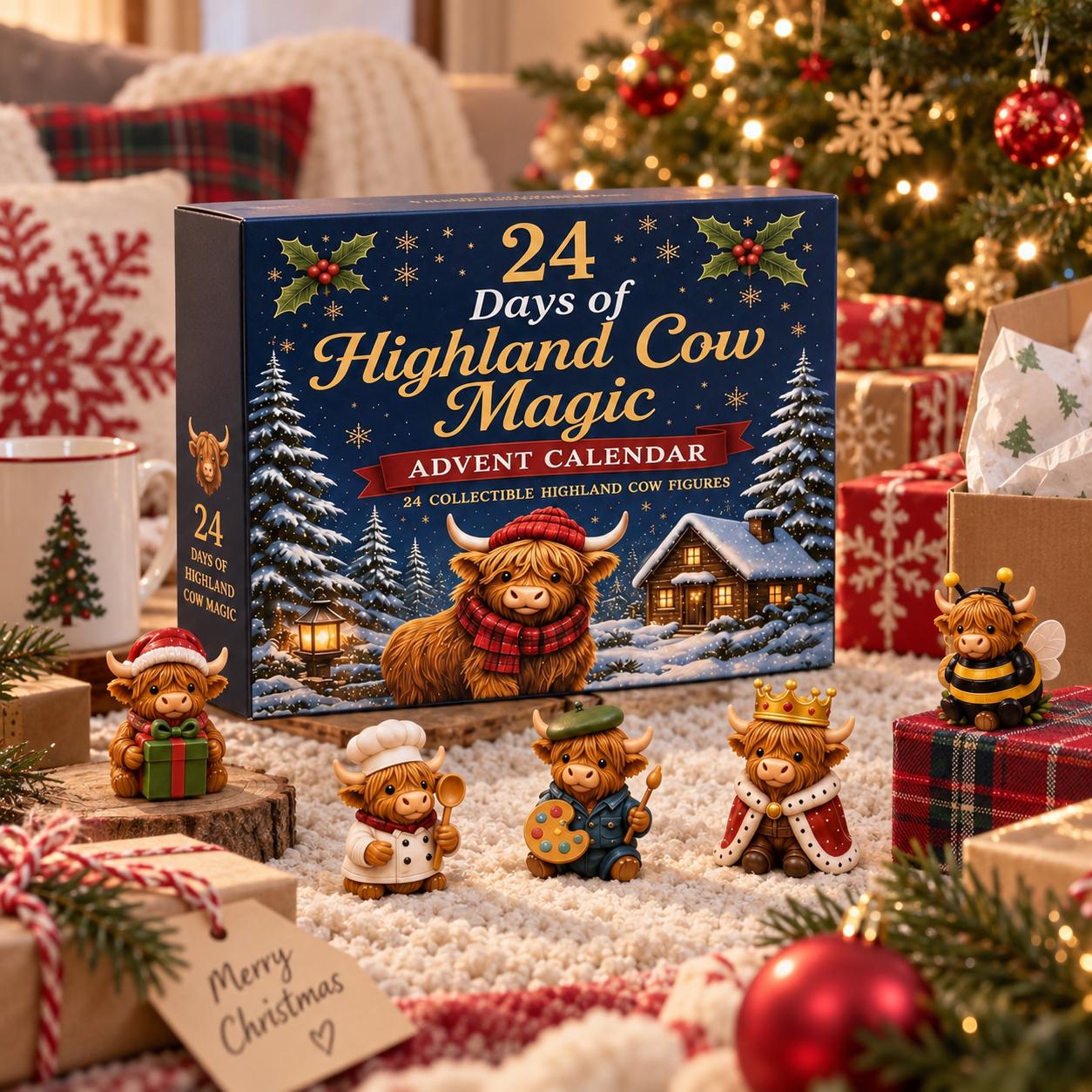 24 Days Highland Cow Advent Calendar HG: 2D Acrylic Ornaments (Blind Box) - Image 6