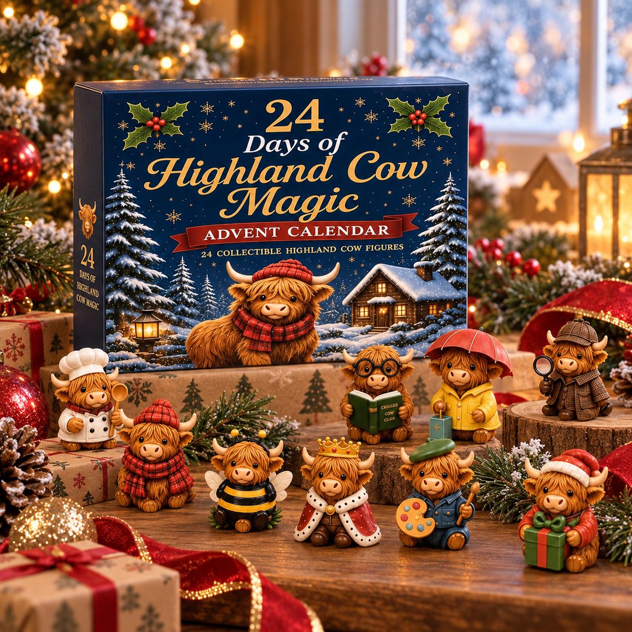 24 Days Highland Cow Advent Calendar HG: 2D Acrylic Ornaments (Blind Box) - Image 4