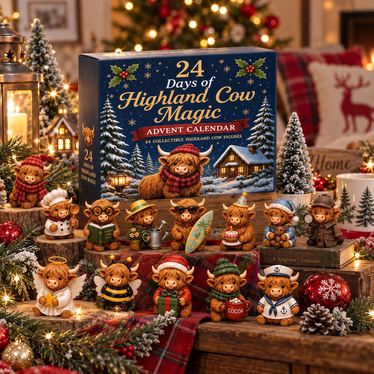 24 Days Highland Cow Advent Calendar HG: 2D Acrylic Ornaments (Blind Box) - Image 7