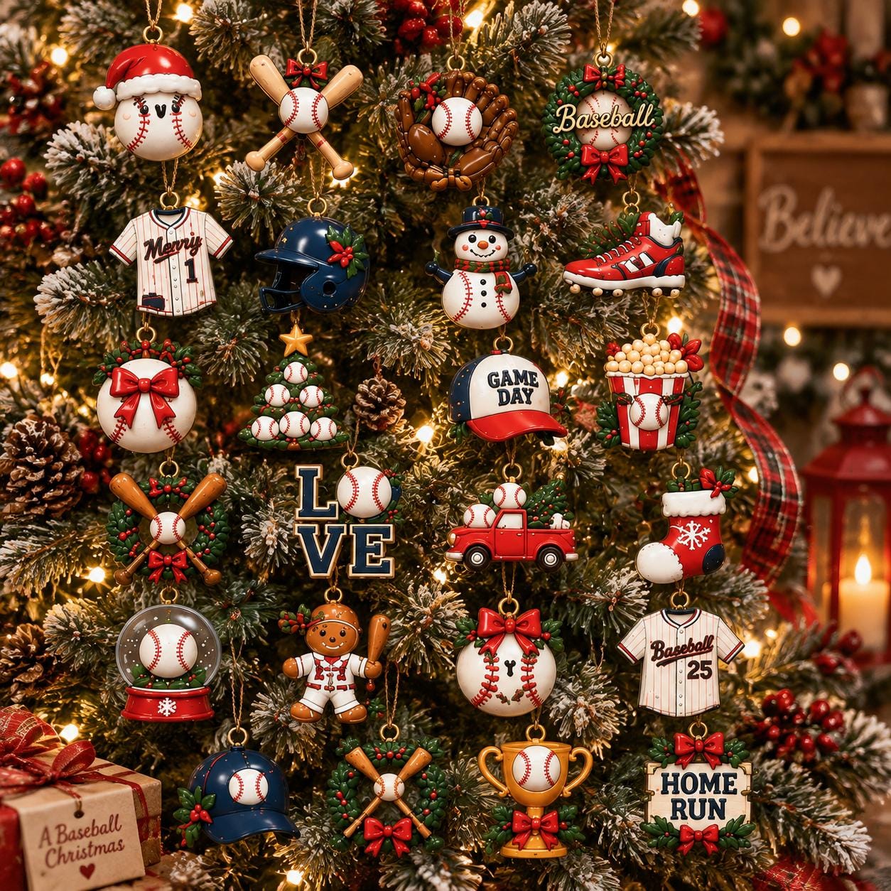 Baseball Advent Calendar HG 2026, Christmas Countdown Box, 24 Baseball Charms, Personalized Name Holiday Keepsake, Baseball Player Gift - Image 3