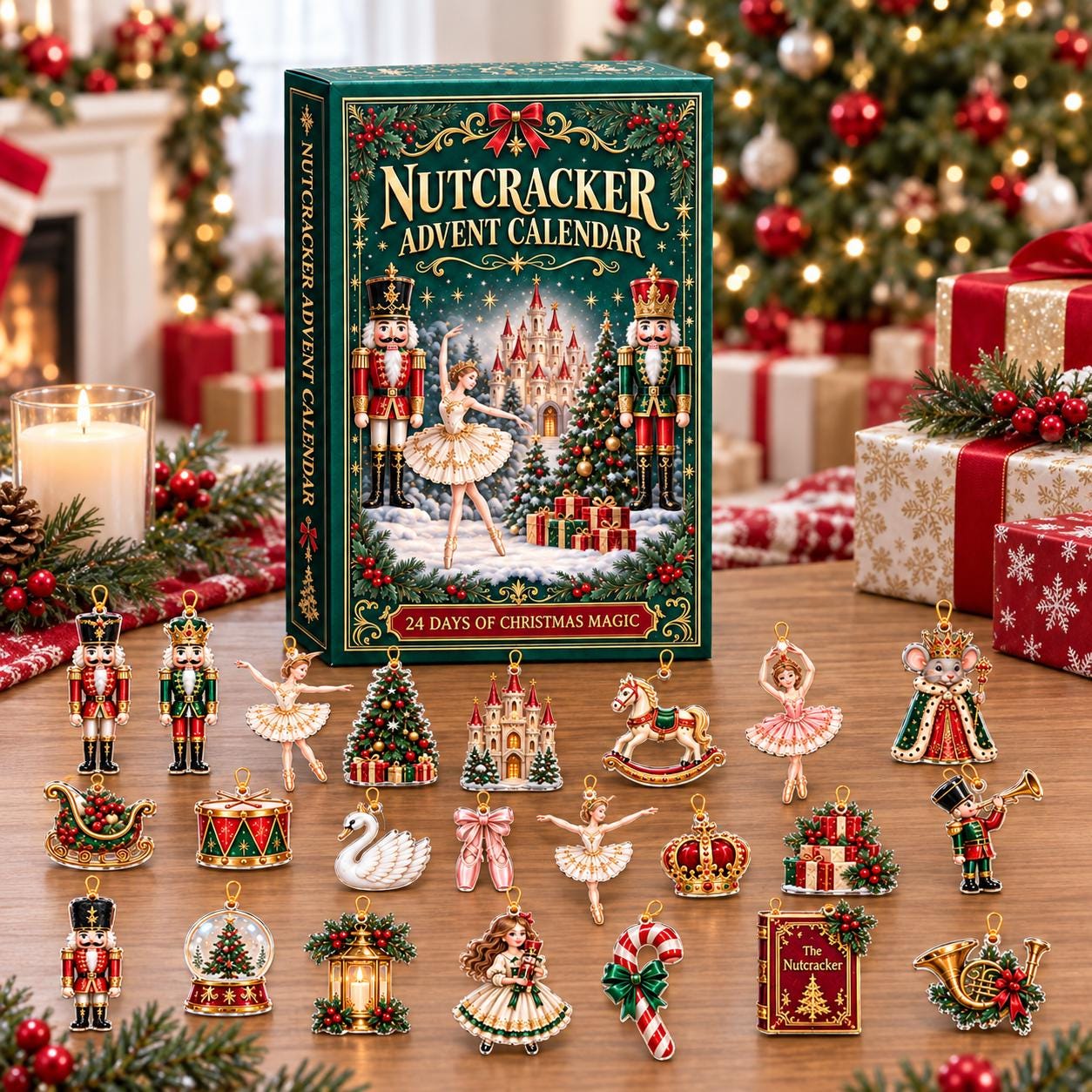 Nutcracker Advent Calendar HG, 24 Acrylic Christmas Ornaments, Ballet Holiday Countdown, Ballerina Gift, Nutcracker Tree Decor - Image 4