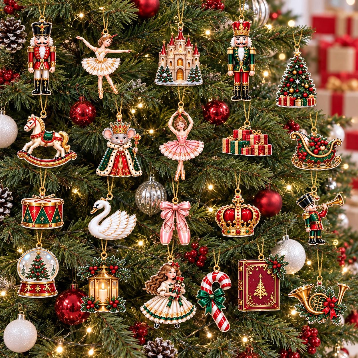 Nutcracker Advent Calendar HG, 24 Acrylic Christmas Ornaments, Ballet Holiday Countdown, Ballerina Gift, Nutcracker Tree Decor - Image 3